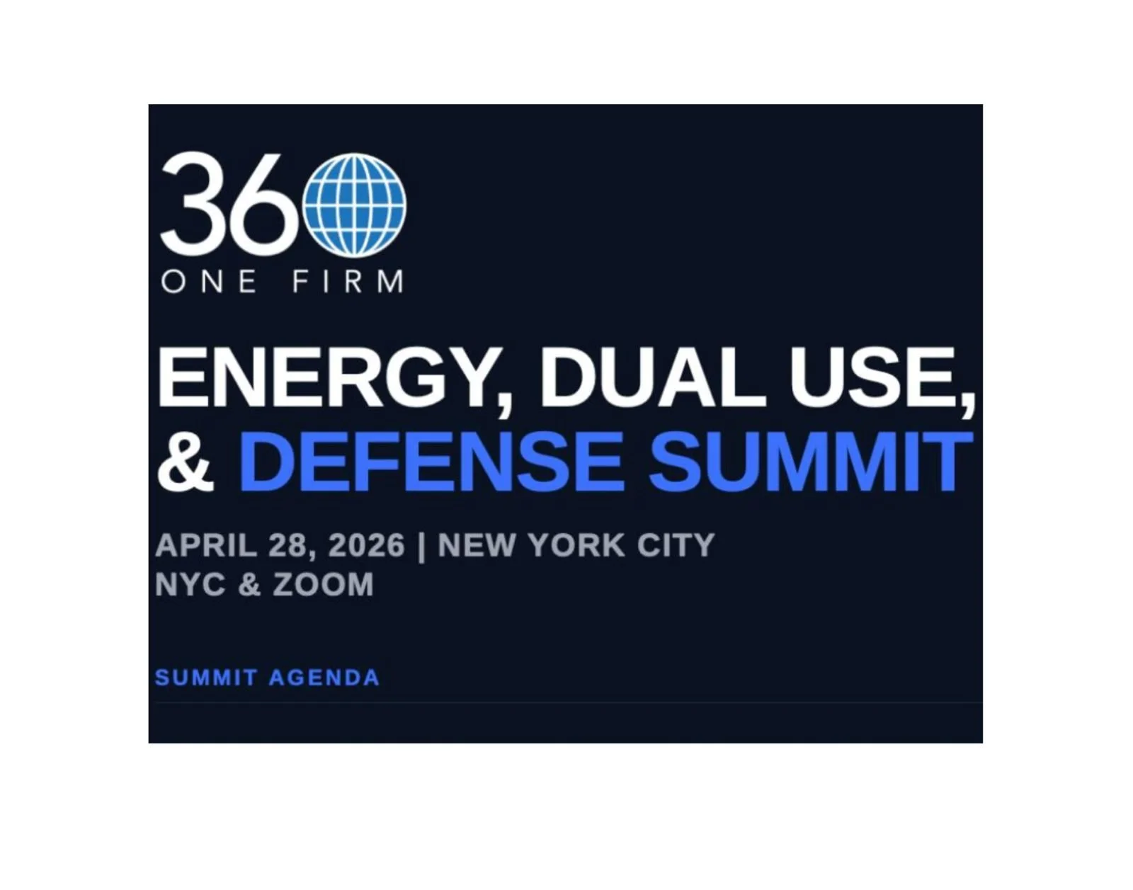 April 28 - Energy & Dual Use Summit (NYC & Zoom)