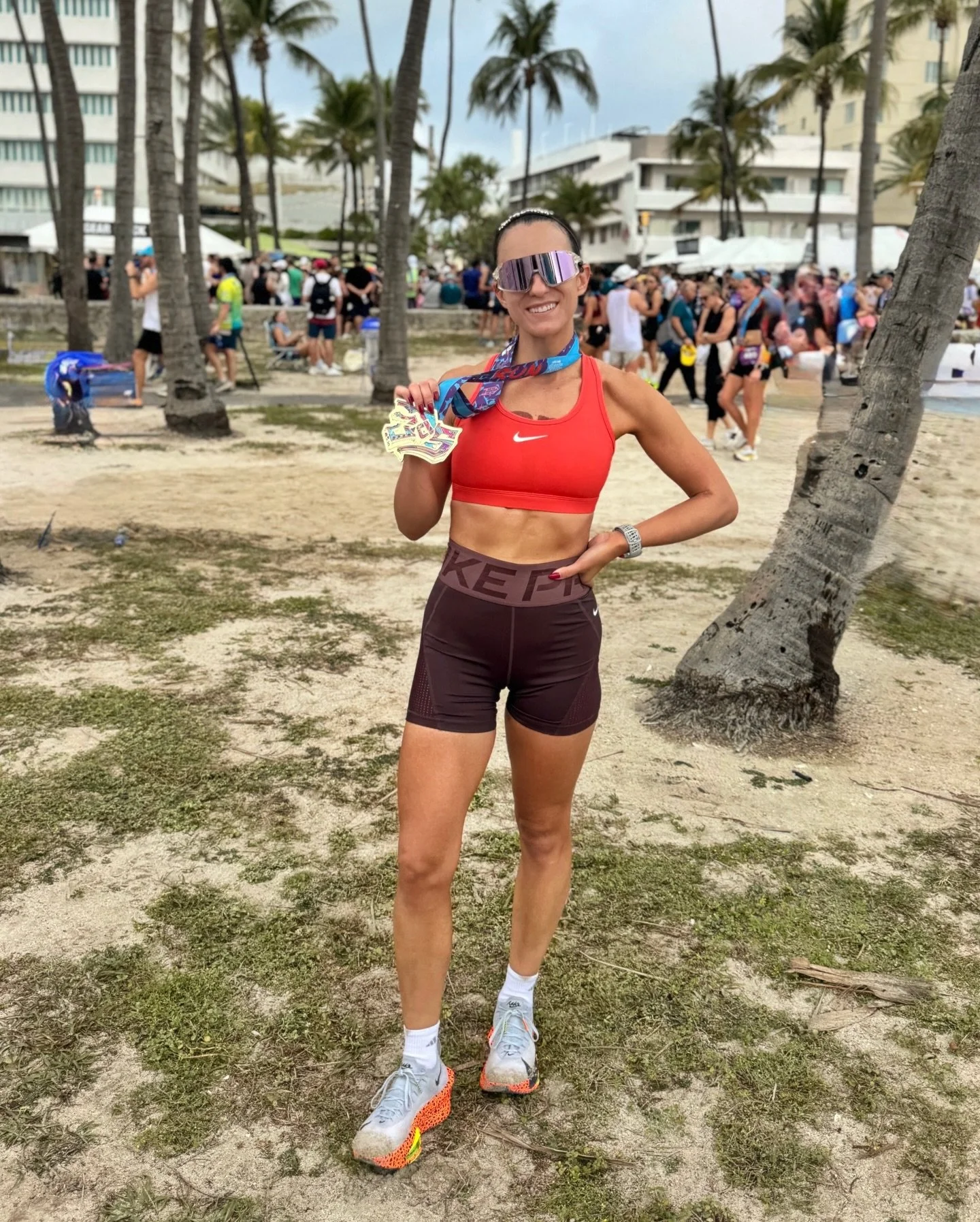 Half marathon #33 ✅  I don&rsquo;t have any other races lined up until September so I knew if I didn&rsquo;t go hard and run my best yesterday I would have regretted it. It was nice and warm and extremely humid&mdash;I was drenched after my 8 min war