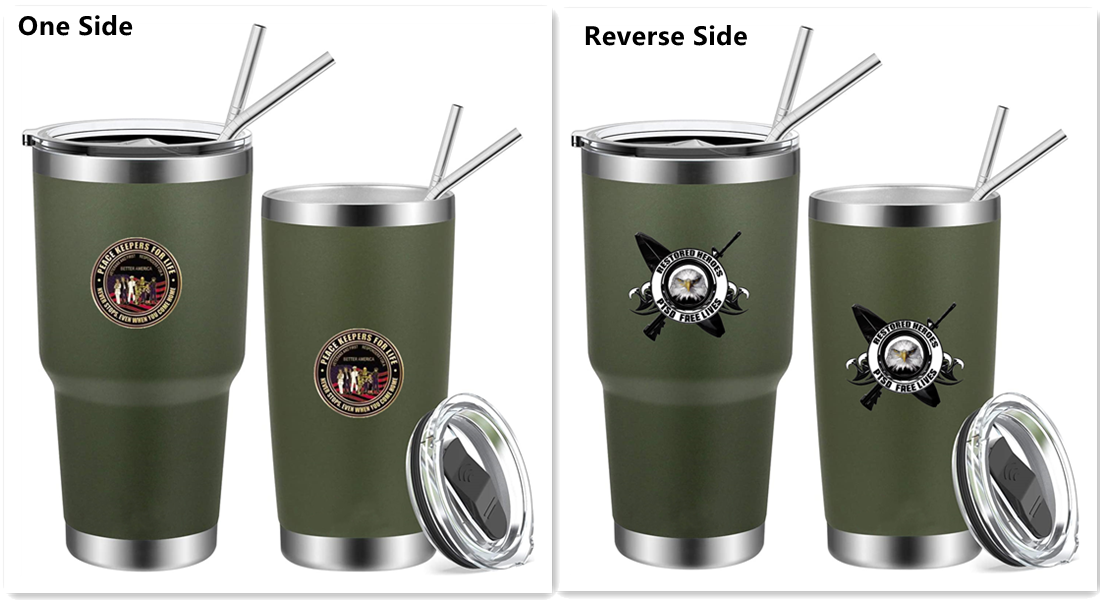 Tumbler with green color two logo.png