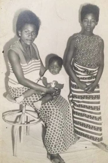 Josephine Katandula’s aunt (left), father (baby), and grandmother (right), Lubumbashi, Katanga, Democratic Republic of Congo, 1968