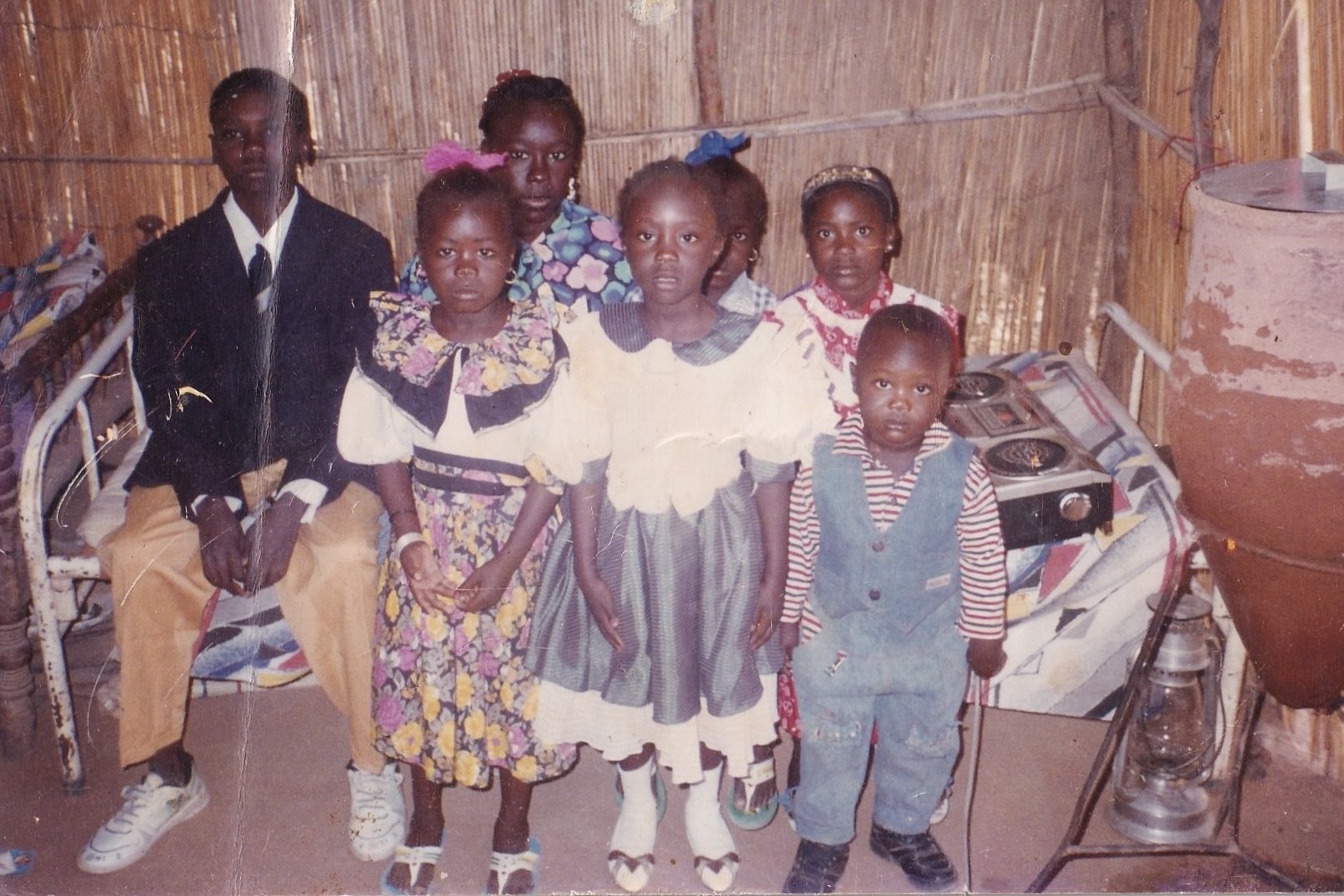 Ekhlas Ahmed’s uncle Abdel and aunt Slawa with her cousins, Khartoum, Sudan, 1993
