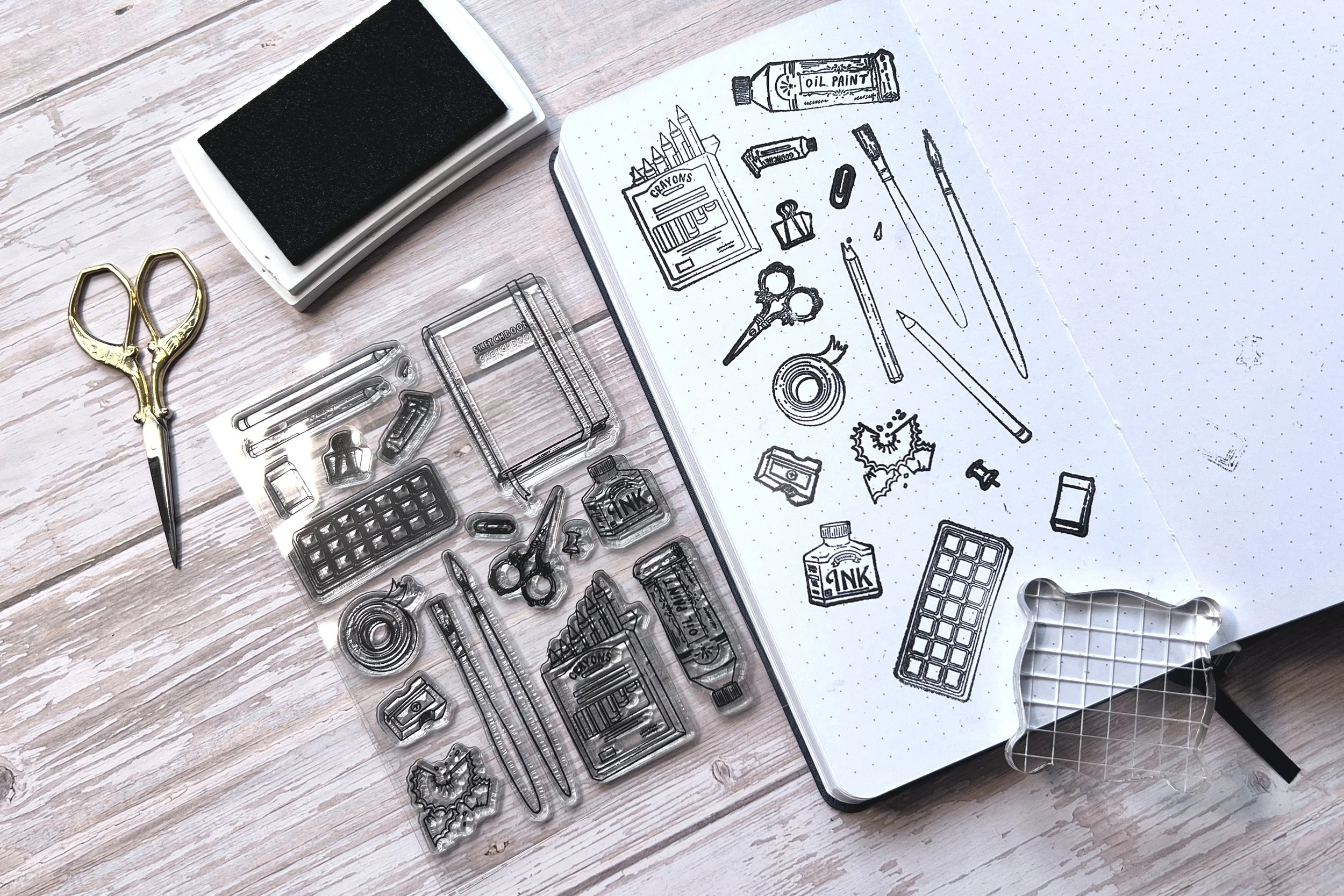 Art Supplies Clear Stamps Sheet thumbnail