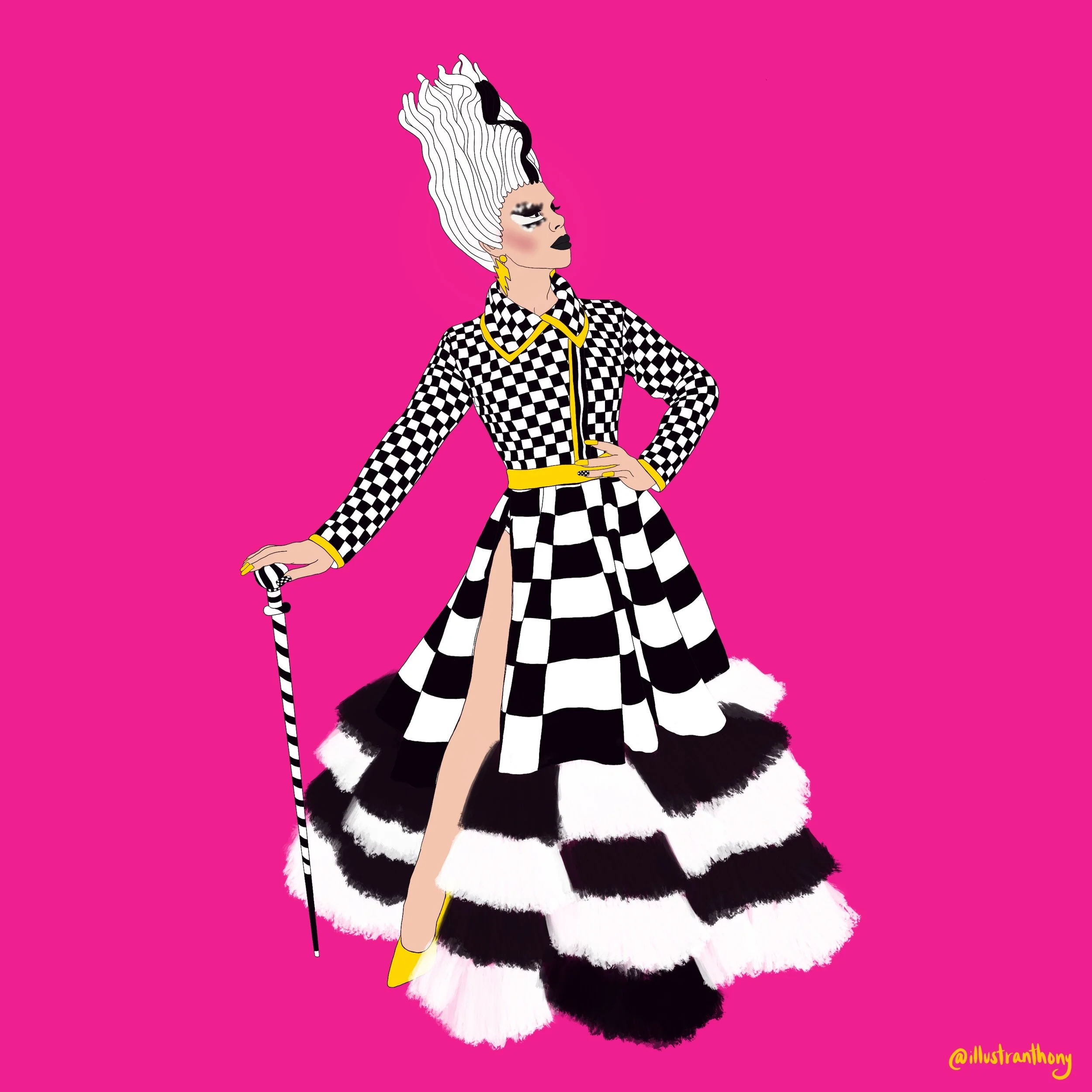 Art Simone Black and White Dress