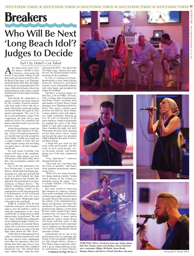  July 18, 2018. Margot Miller for The Sandpaper LBI. 