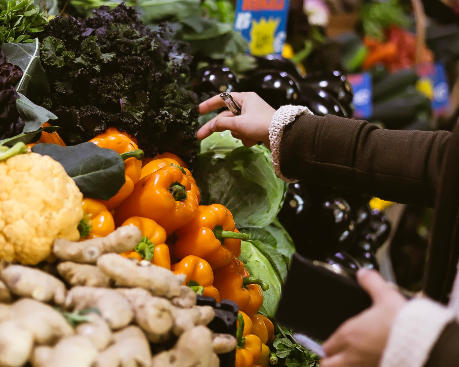 vegetables in market in Portugal