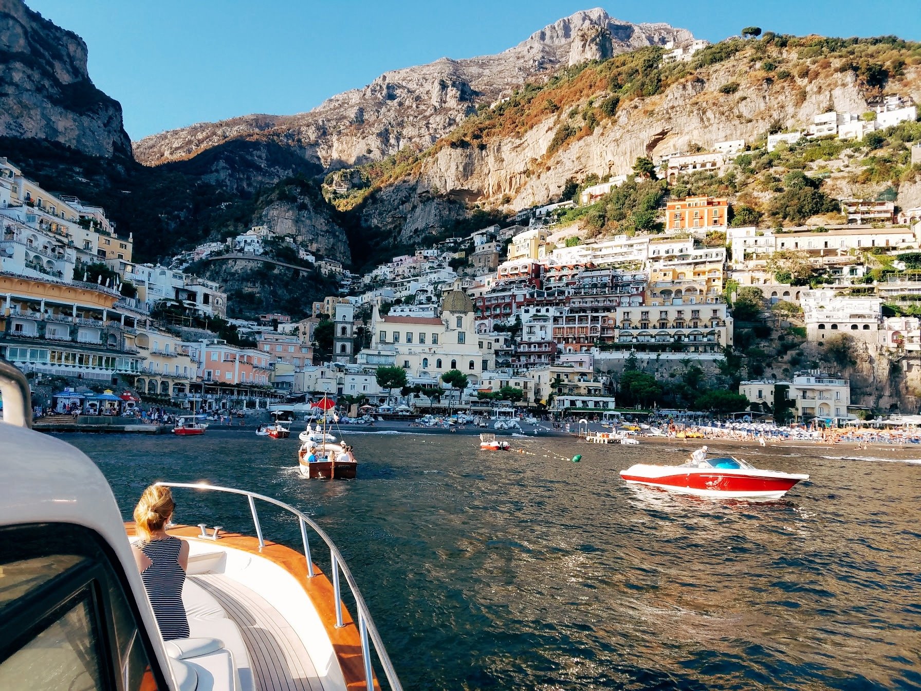 Boat view of the Amalfi Coast