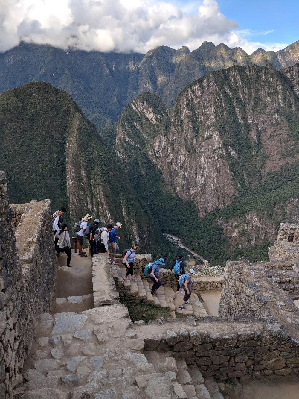travelers hiking in Machu Picchu