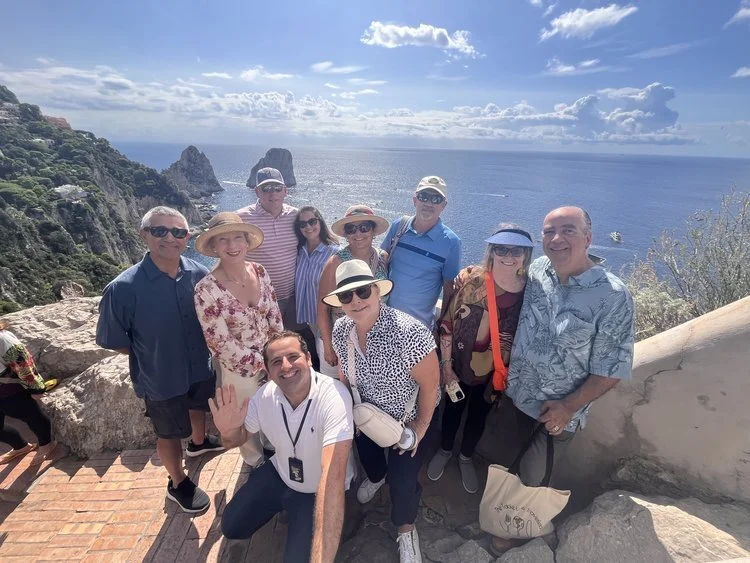 group of travelers in Italy