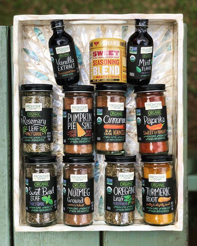 Make sure dinner tonight is tasty with our huge selection of seasonings from @frontiercoop (this is only a small fraction of our collection😳)! Even the packaging is adorable! #frontiercoop #seeyouatthehut