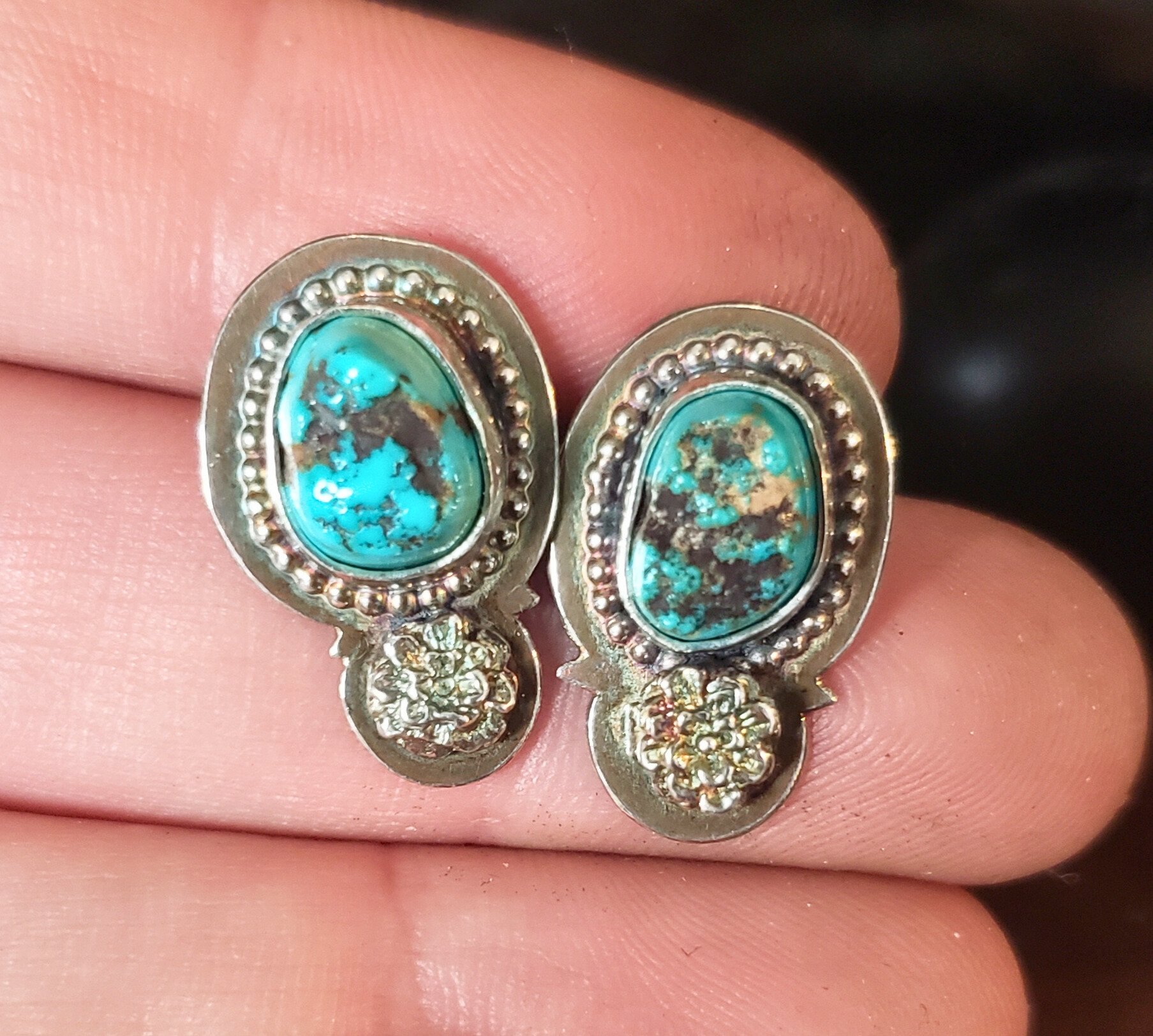 Turquoise Succulent Earrings