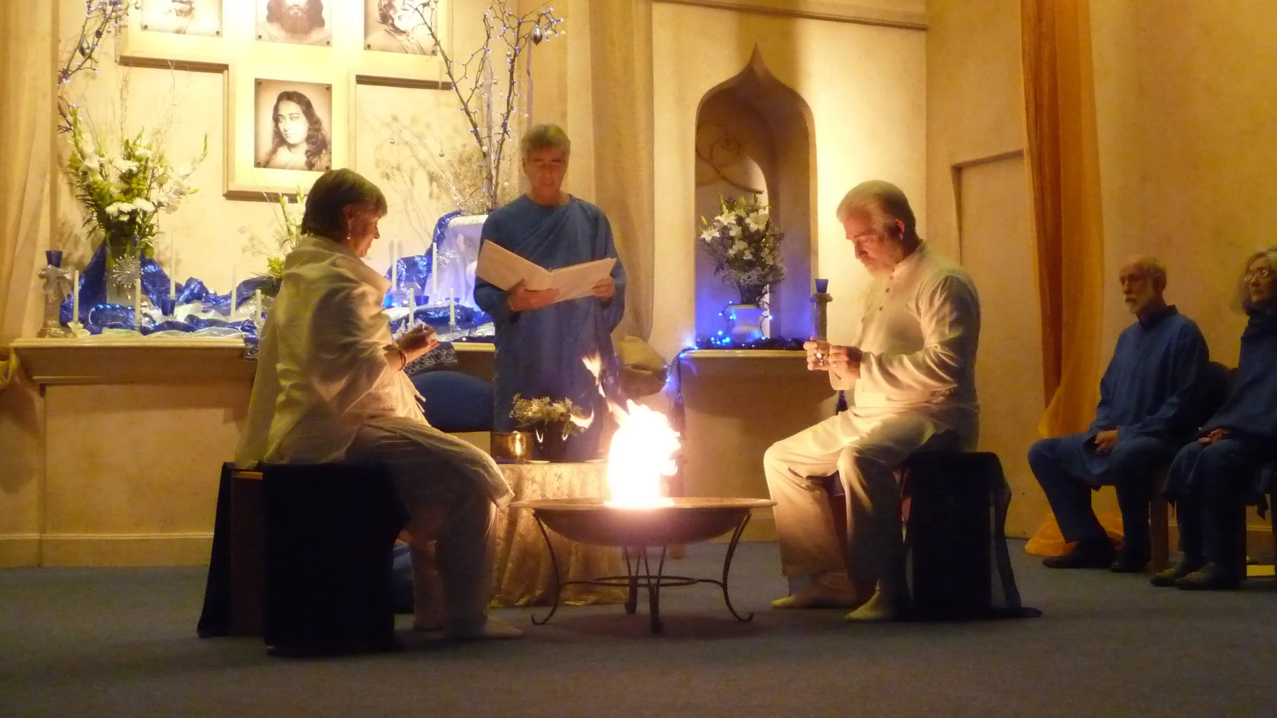 2012 initiation: Lahari and Biraj taking Nayaswami vows