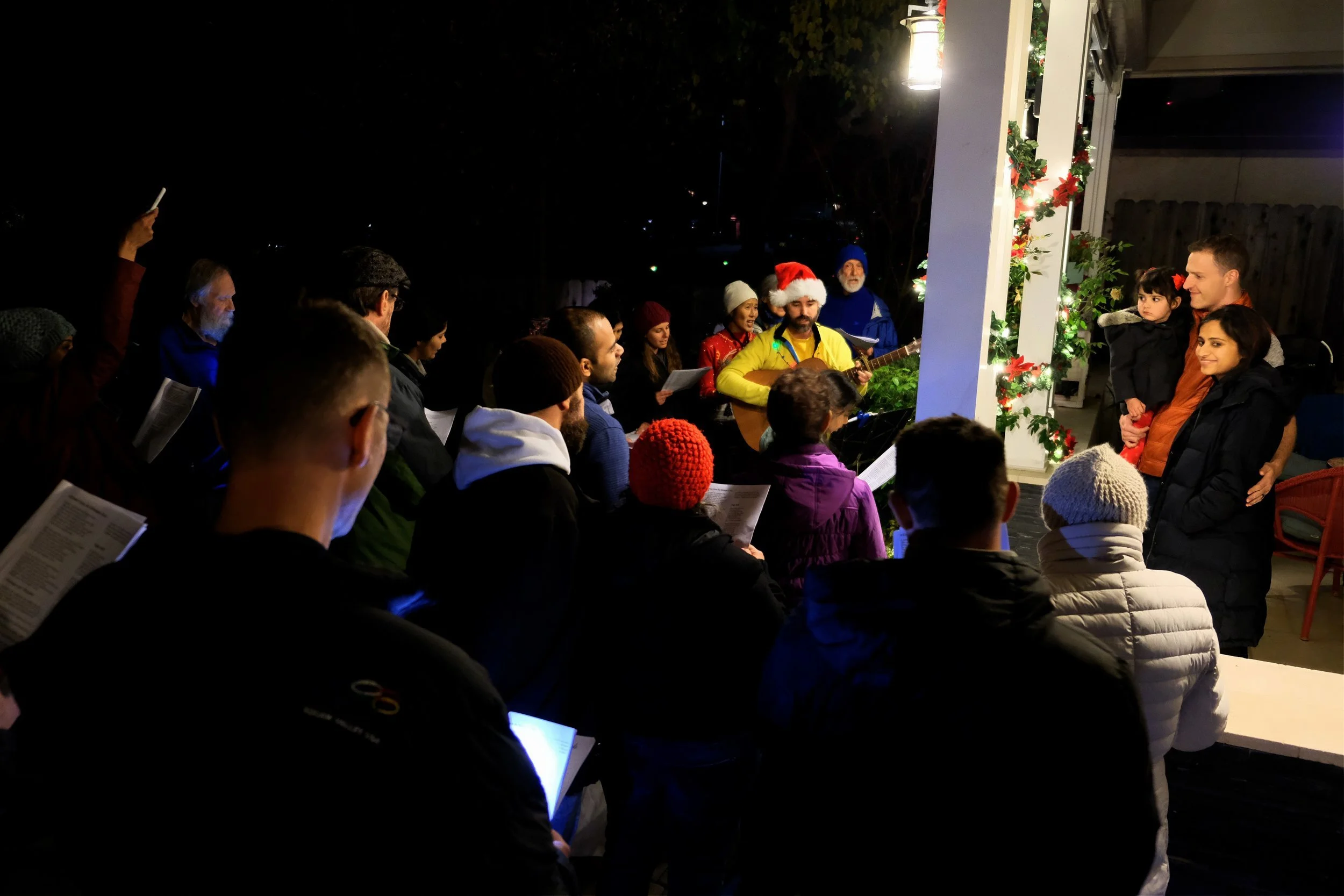 caroling in the neighborhood