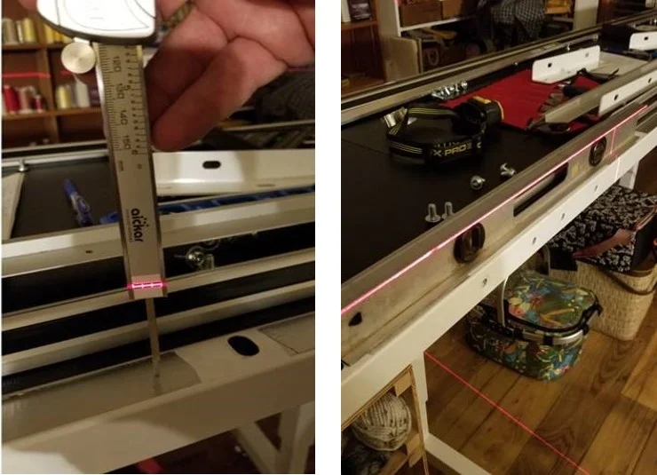 Laser and Level Measurement to confirm frame flatness.