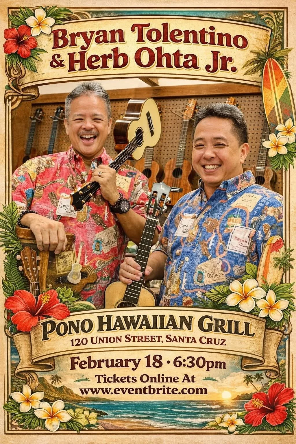 Bryan Tolentino &amp; Herb Ohta Jr. at Pono Hawaiian Grill. 