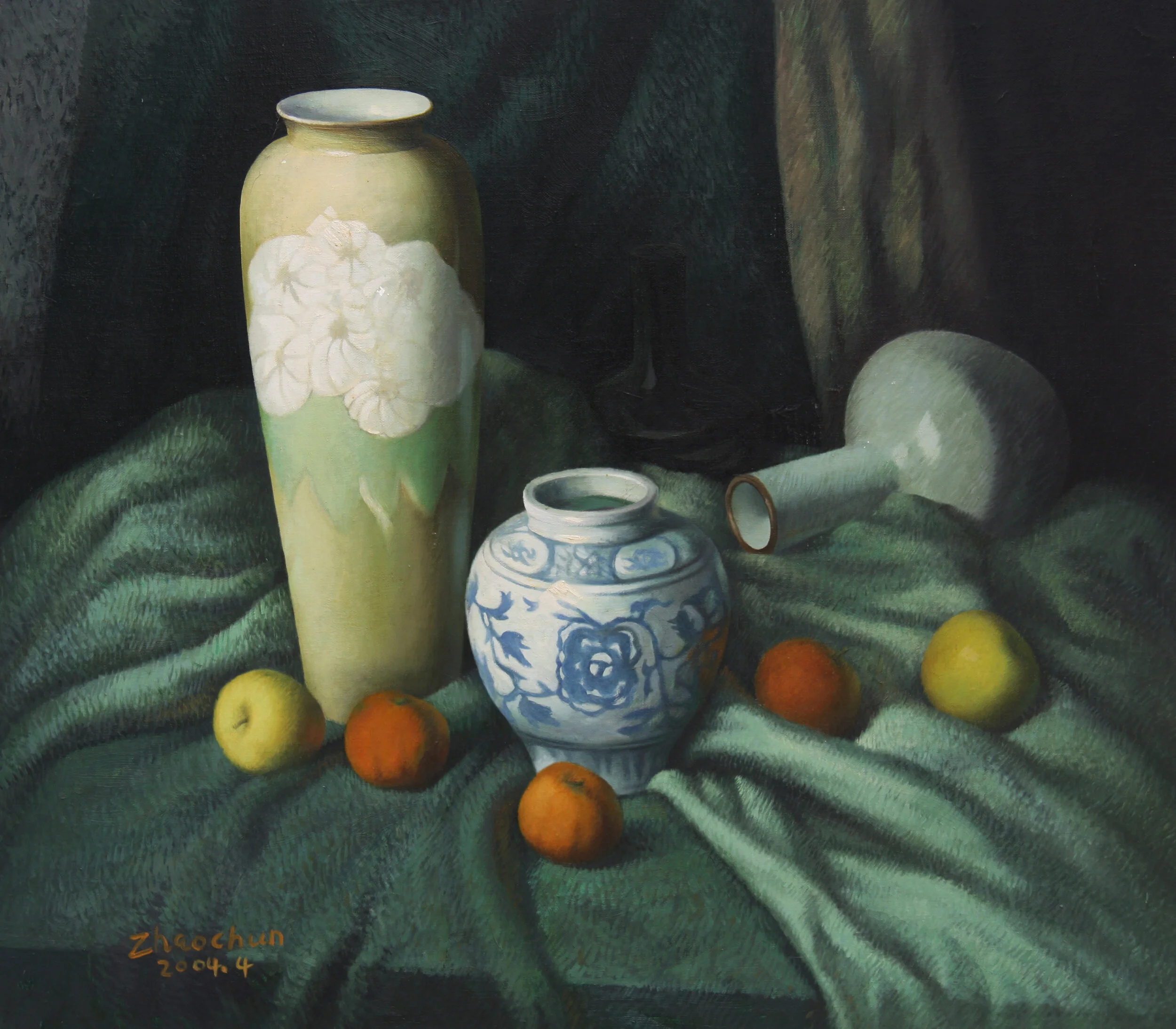 赵纯 亚麻布油彩《平实》 80X80.jpg