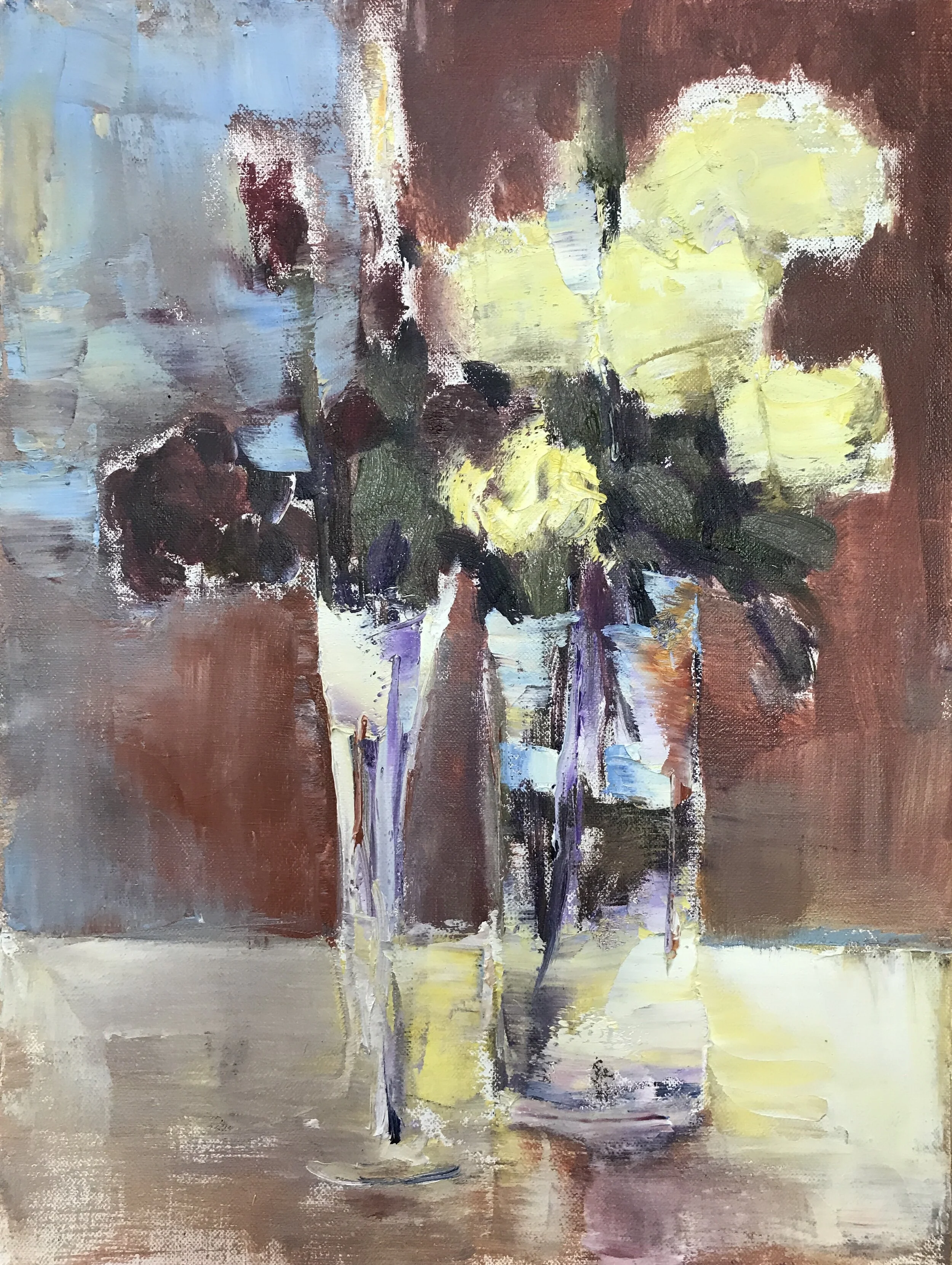 1、赵纯 亚麻布油彩《昨日黄花依然香》40X30cm.jpg