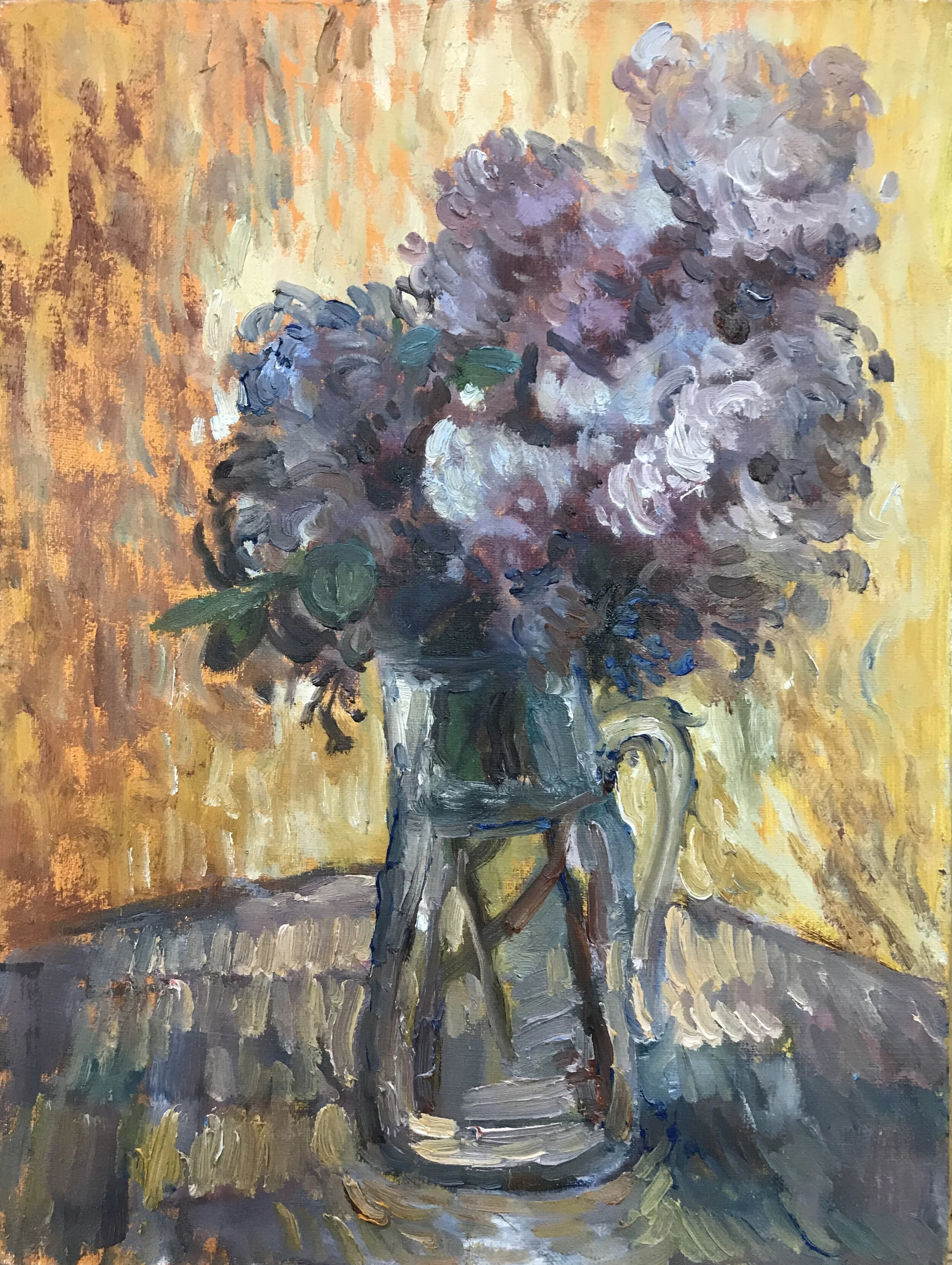 4、赵纯 亚麻布油彩《丁香花开》40X30cm.jpg