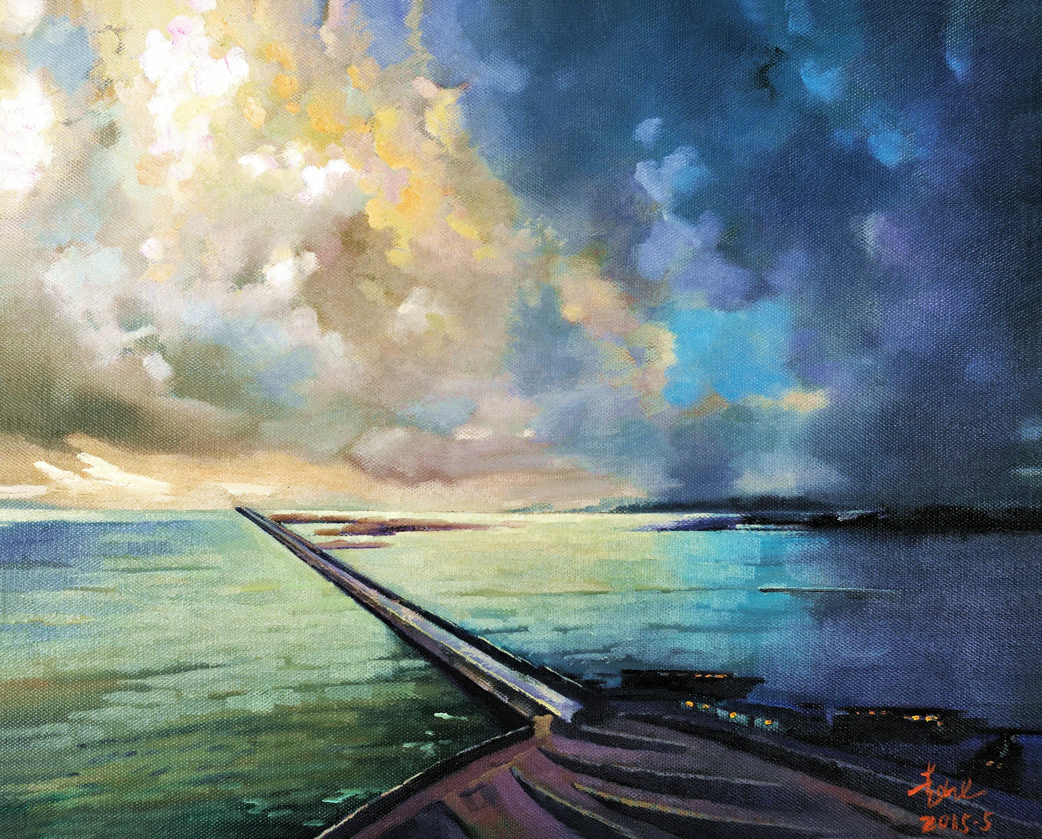 36、油画《海天一色》.jpg