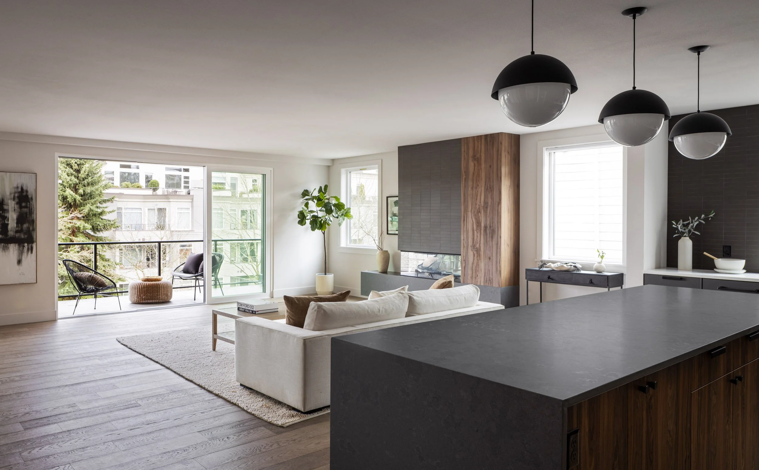 Brand-New Luxury Kirkland Apartment Interior with Open-Plan Kitchen