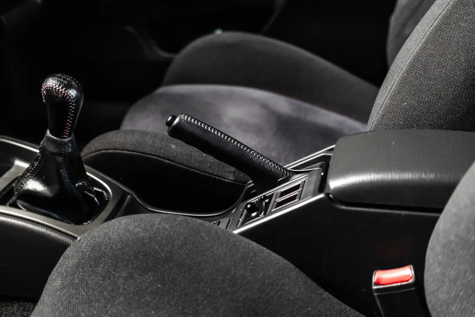 interior shot showing factory gear shifter gc8 subaru impreza WRX STi version 4 1998 JDM vehicle for export sale New Zealand