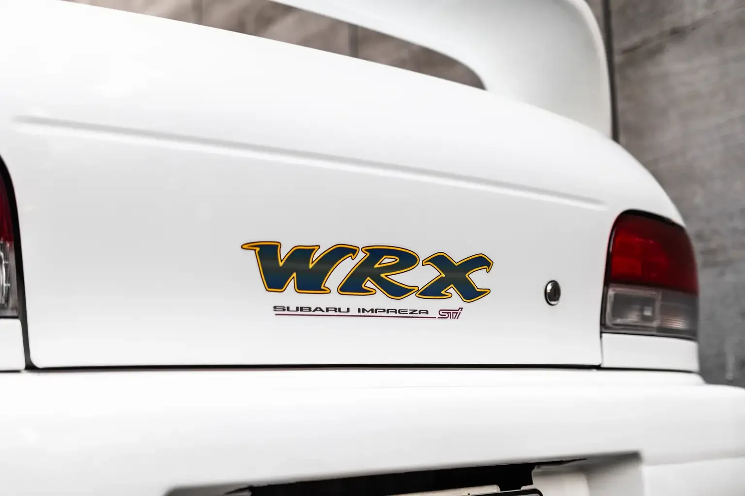 Rear trunk and green wrx decal gc8 subaru impreza WRX STi version 4 1998 JDM vehicle for export sale New Zealand