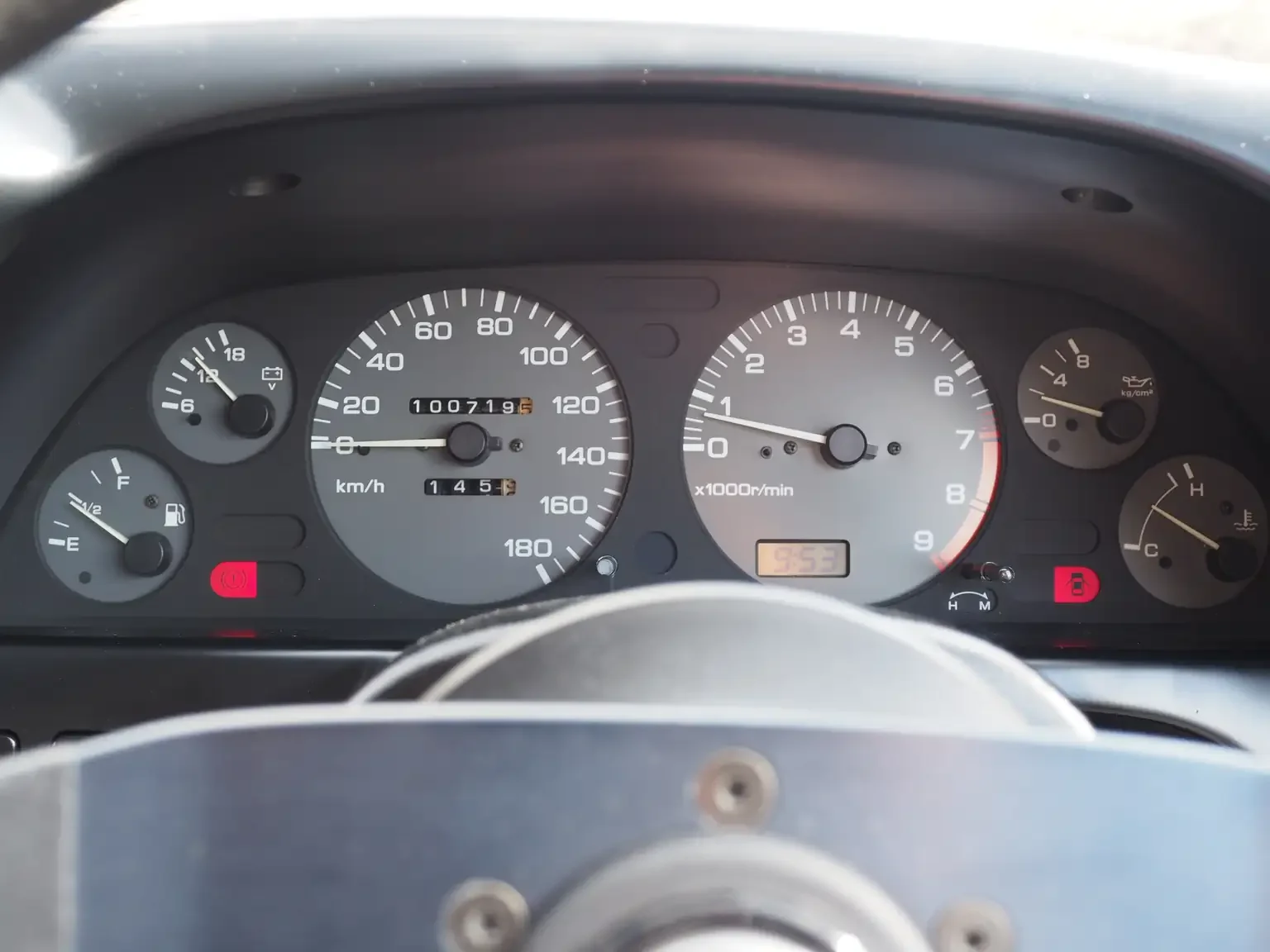 interior view of instrument cluster 1991 Nissan Skyline GTS25 Type X G 4 Door Sedan for export from Japan