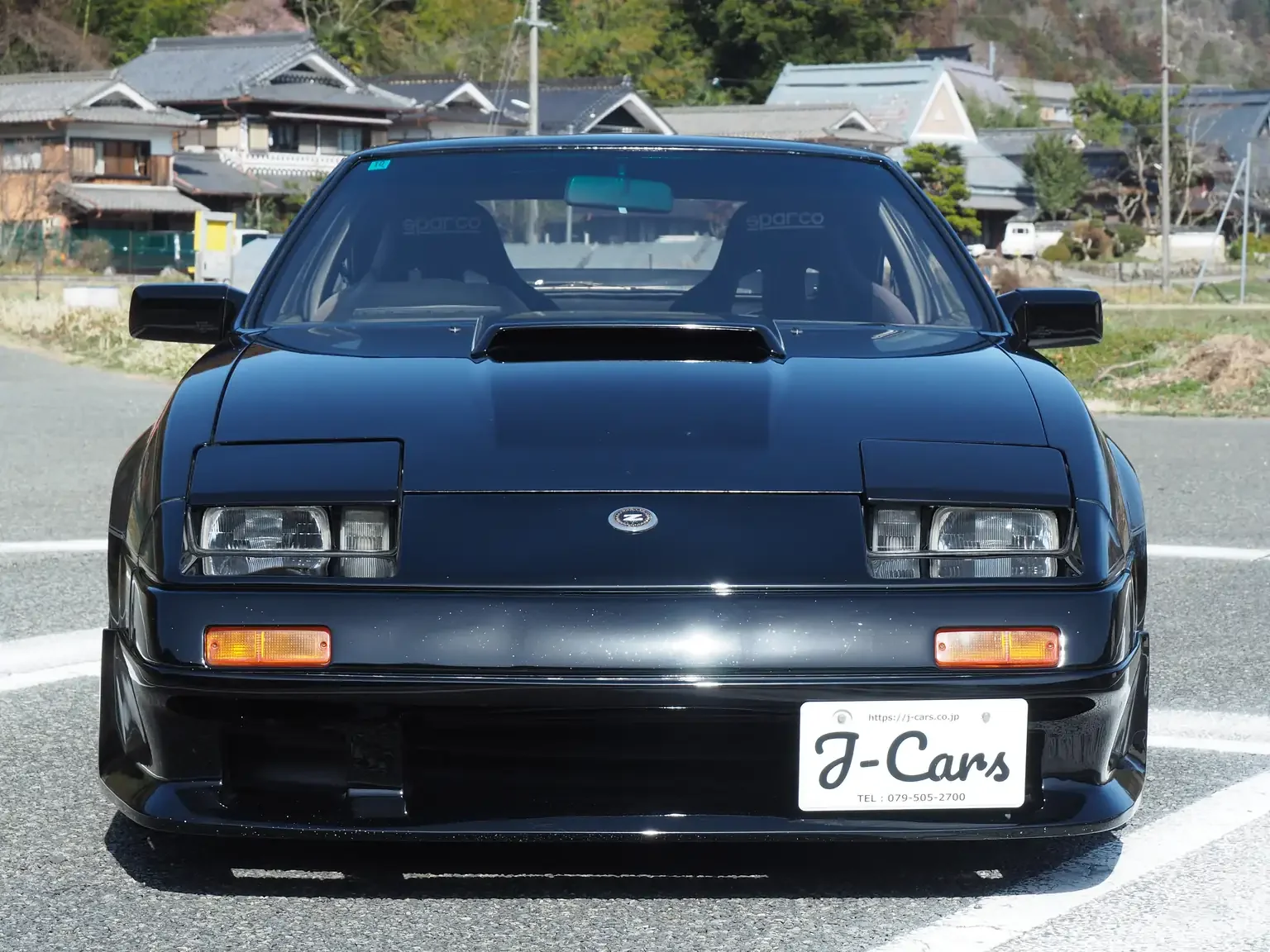 front end view black 1985 nissan fairlady z 200zr ii JDM classic for export from Japan
