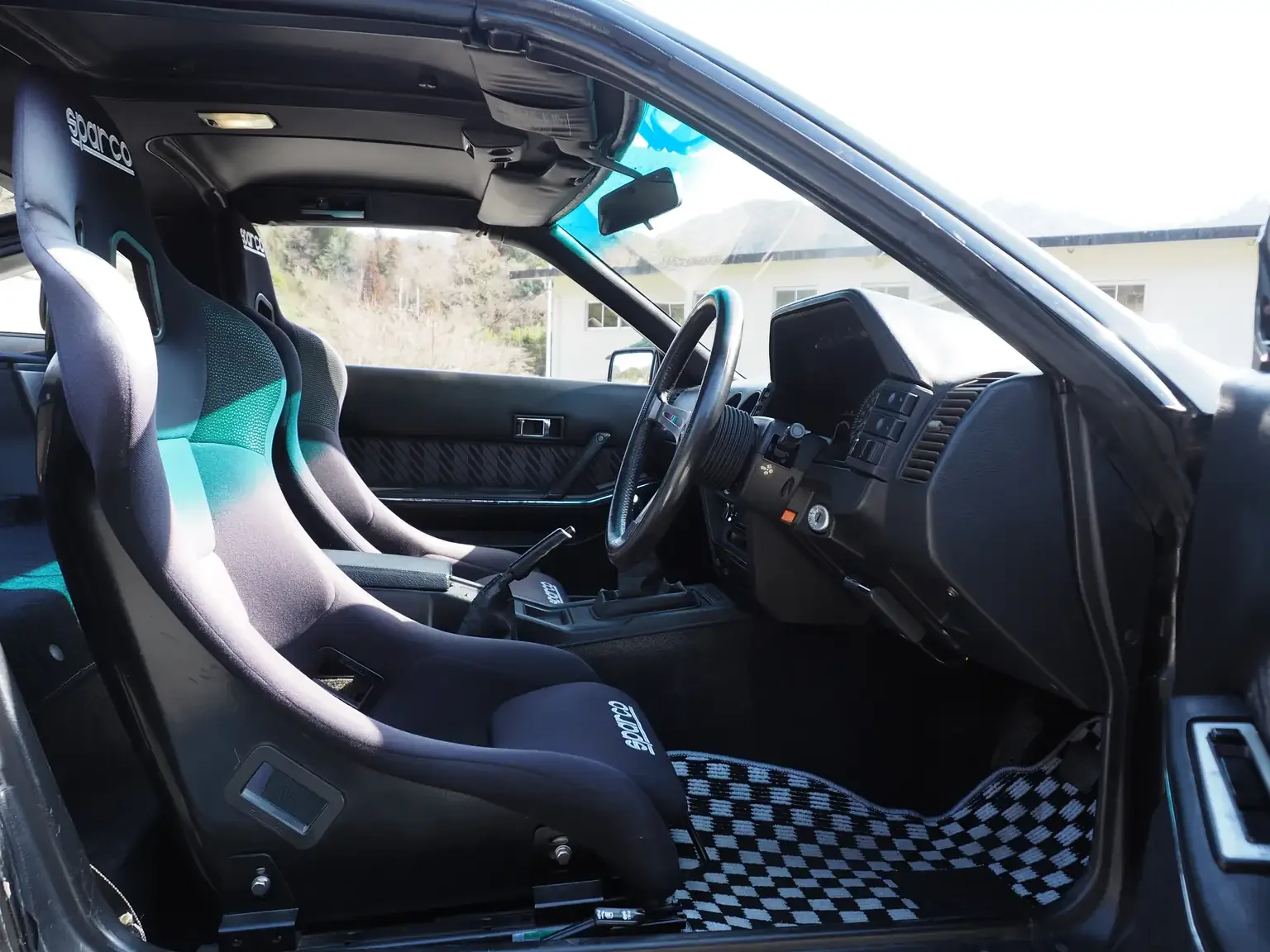 Interior view sparco racing bucket seats installed Nissan fairlady z 200zr ii JDM for export from Japan