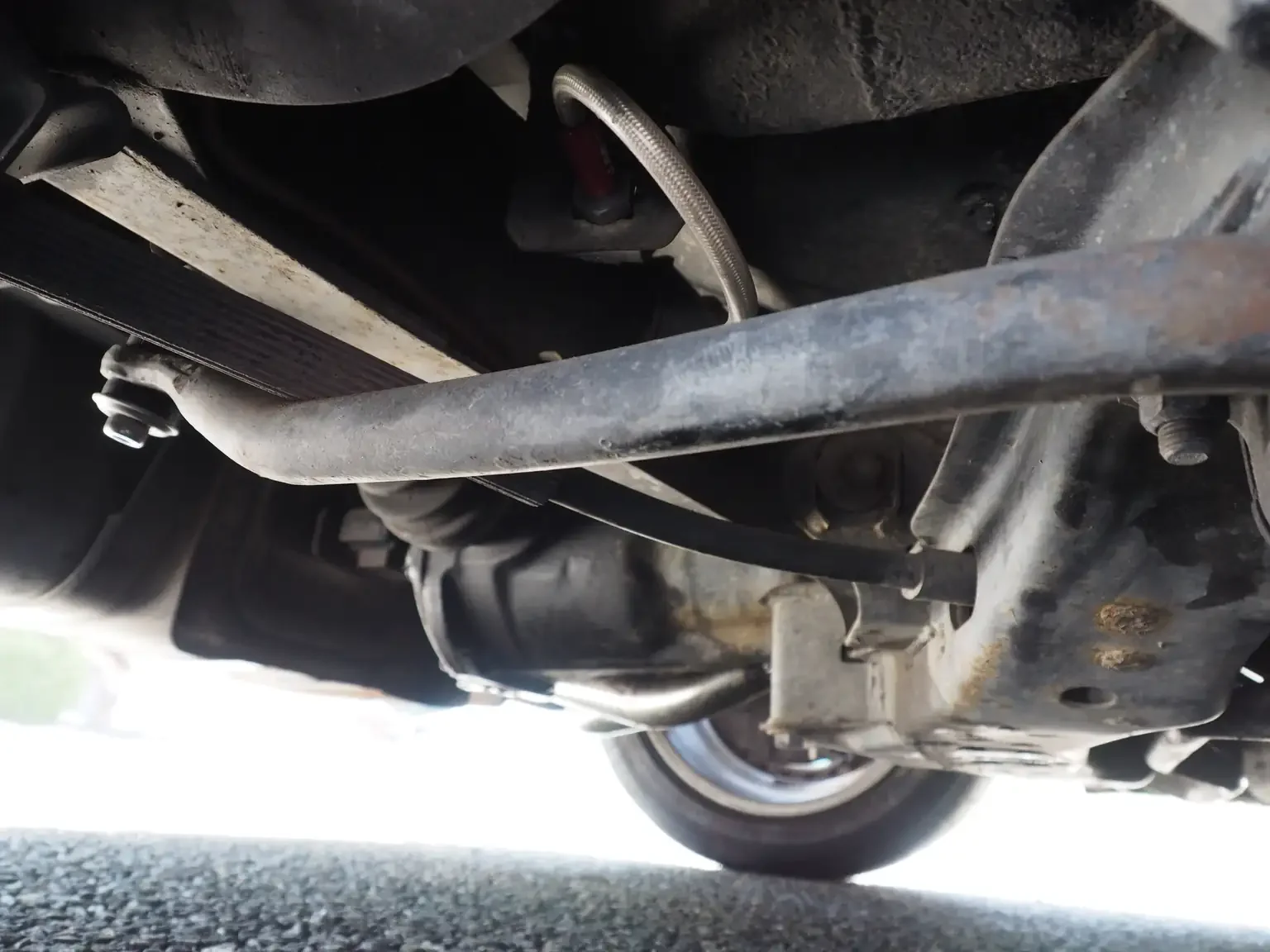 undercarriage view rear suspension components Nissan fairlady z 200zr 2 seater JDM for export from Japan