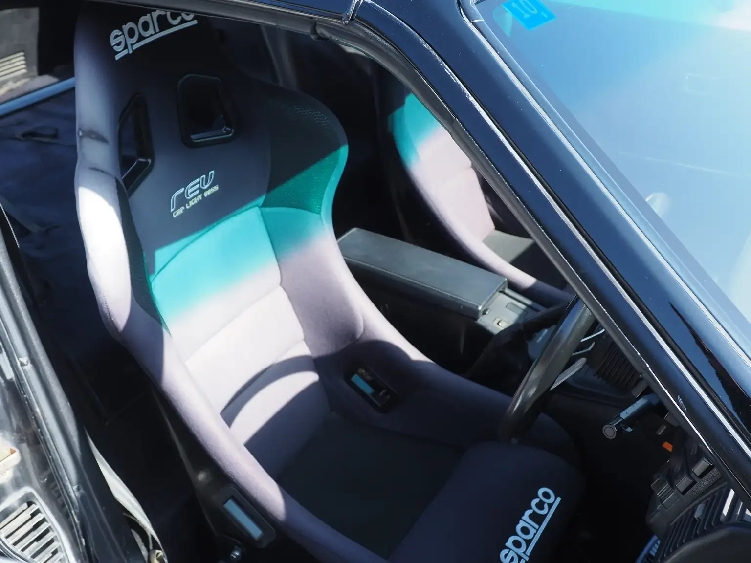 Interior view sparco racing seat fitted in Nissan fairlady z 200zr ii JDM for export from Japan