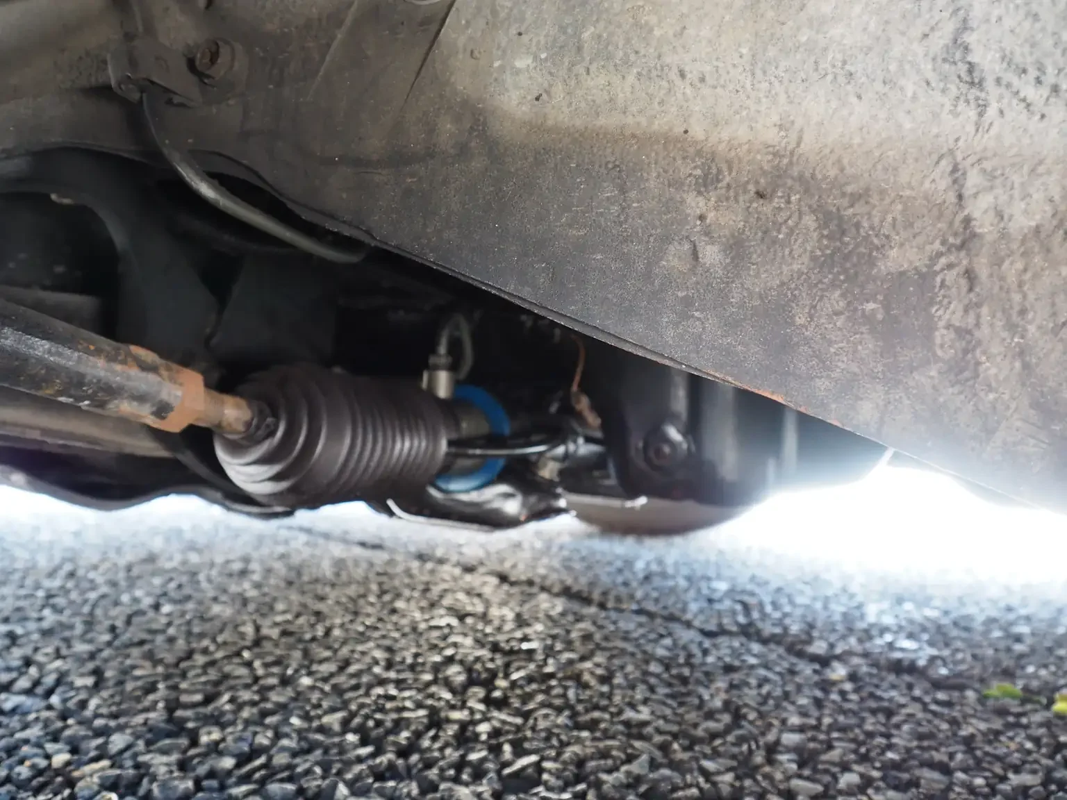 undercarriage view showing steering rack Nissan fairlady z 200zr 2 seater JDM for export from Japan