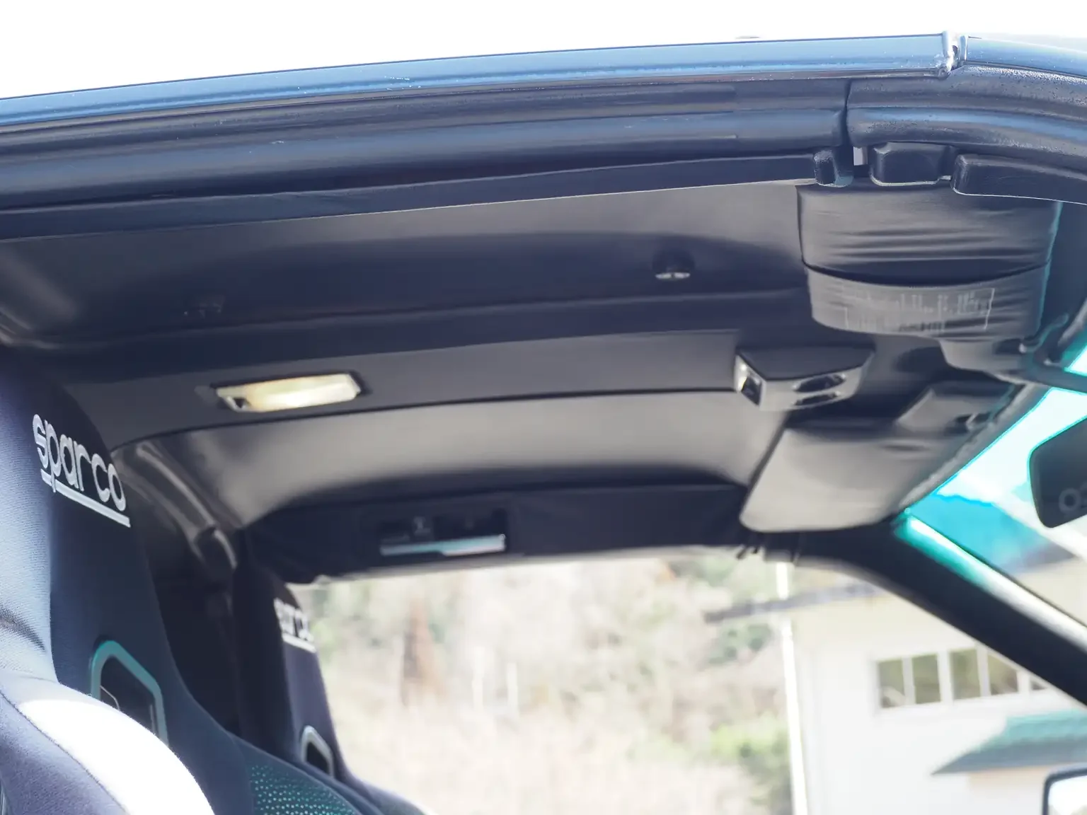 Interior view targa top sunshades Nissan fairlady z 200zr ii JDM for export from Japan