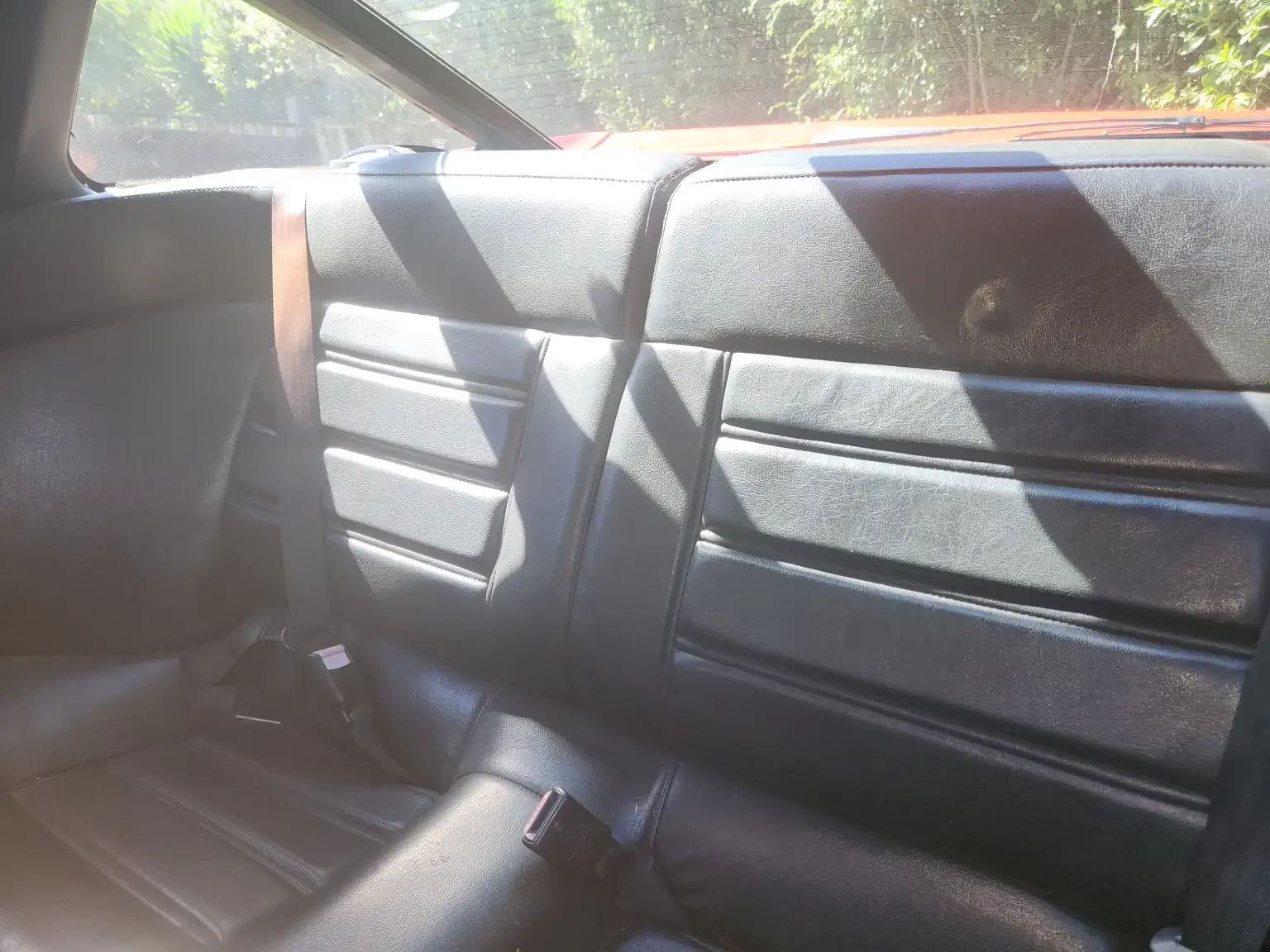 rear black leather seat view Mitsubishi Starion GSR II Turbo JDM spec NZ New export vehicle for sale New Zealand