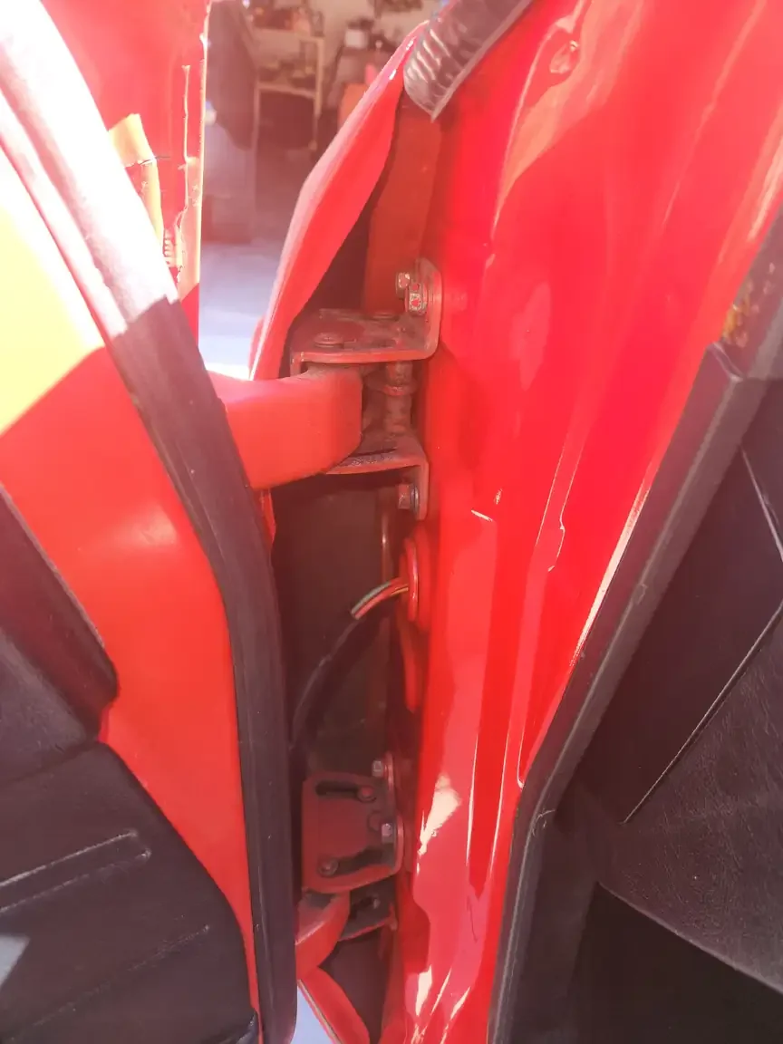 door hinge condition view red Mitsubishi Starion GSR II Turbo JDM spec NZ New export vehicle for sale New Zealand