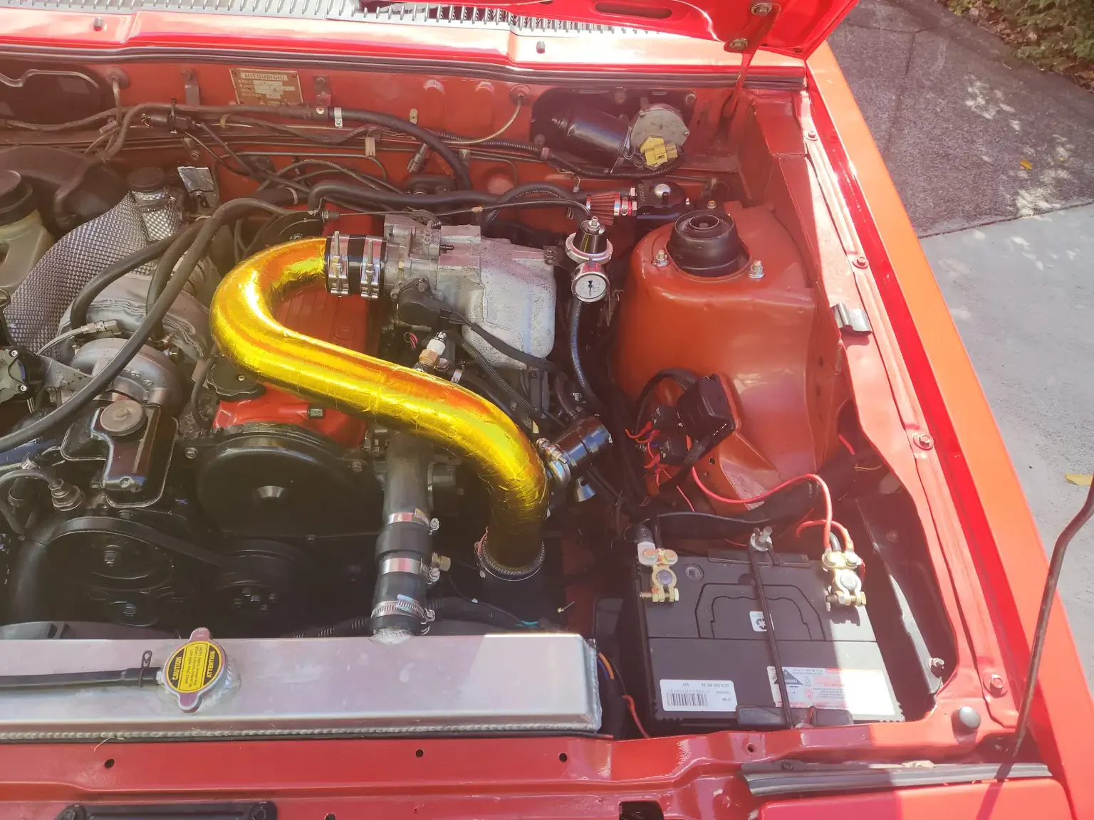 inlet manifold view on 4g63 engine in Mitsubishi Starion GSR II Turbo JDM spec NZ New export vehicle for sale New Zealand