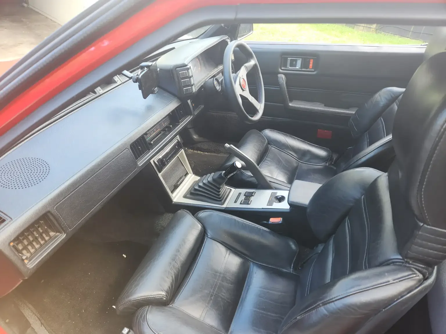 black leather passengers seat view Mitsubishi Starion GSR II Turbo JDM spec NZ New export vehicle for sale New Zealand