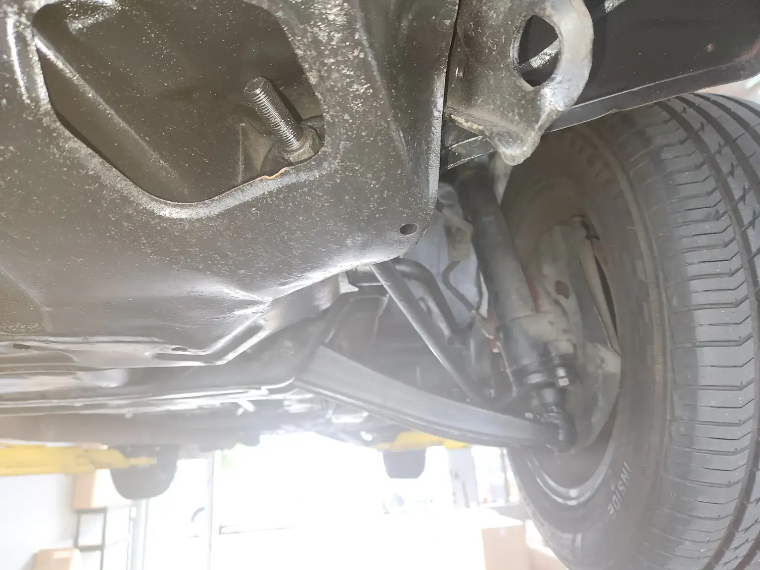 left front shock condition view Mitsubishi Starion GSR II Turbo JDM spec NZ New export vehicle for sale New Zealand