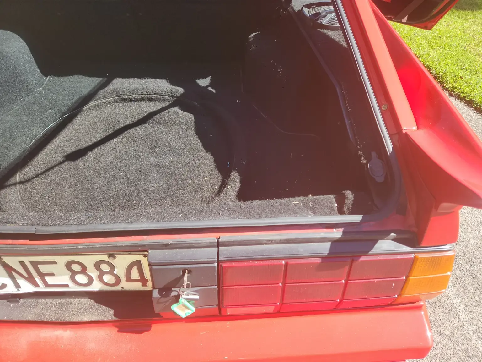 right hand rear gutter condition view red Mitsubishi Starion GSR II Turbo JDM spec NZ New export vehicle for sale New Zealand