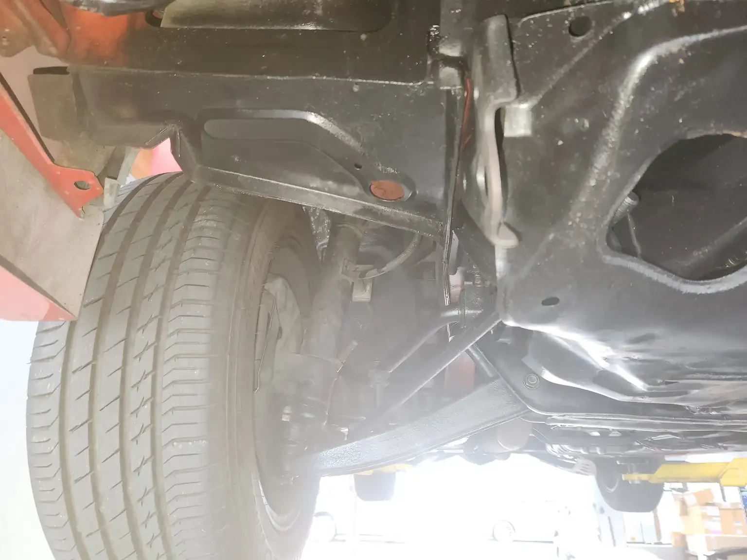 right front shock condition view Mitsubishi Starion GSR II Turbo JDM spec NZ New export vehicle for sale New Zealand