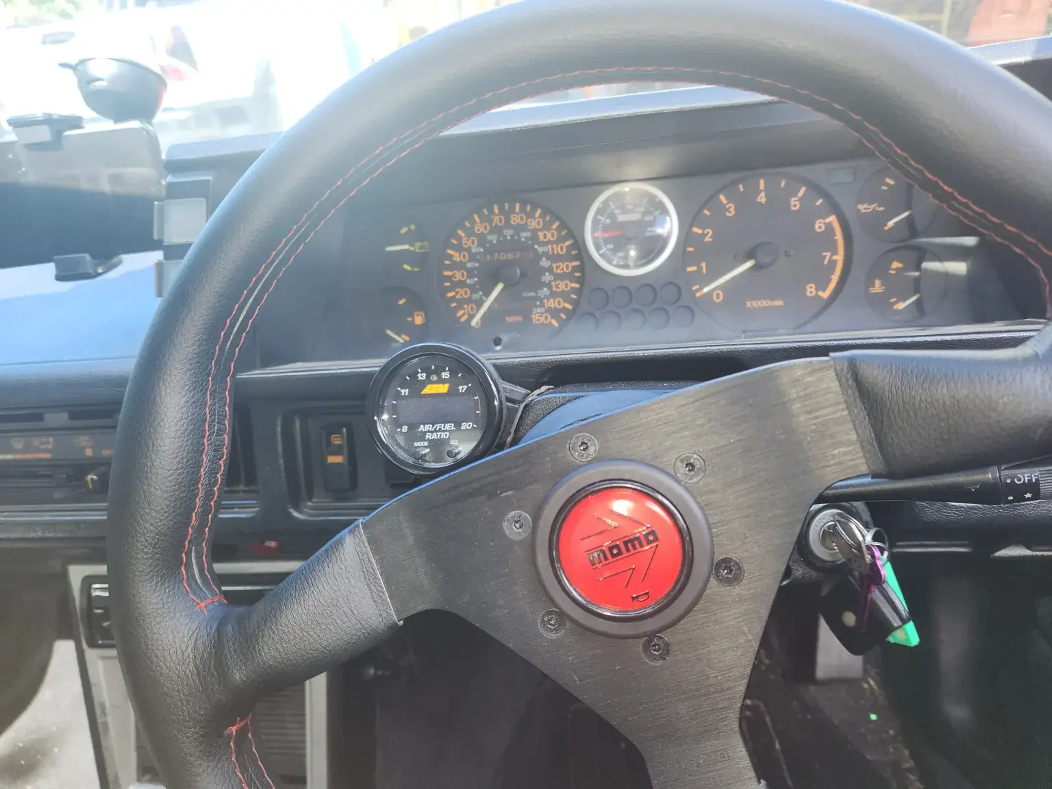 instrument cluster and steering wheel view Mitsubishi Starion GSR II Turbo JDM spec NZ New export vehicle for sale New Zealand