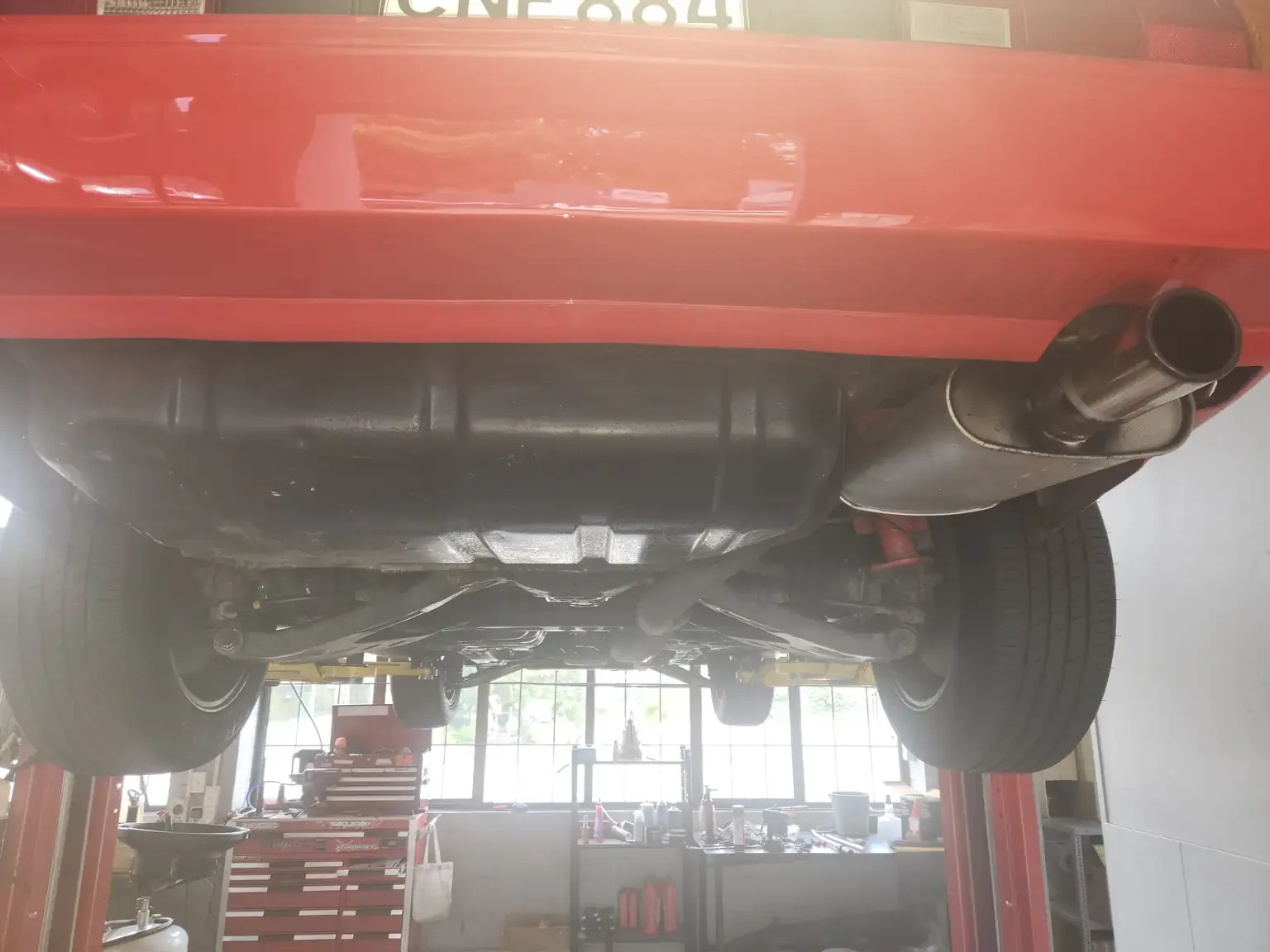 rear under floor condition view Mitsubishi Starion GSR II Turbo JDM spec NZ New export vehicle for sale New Zealand