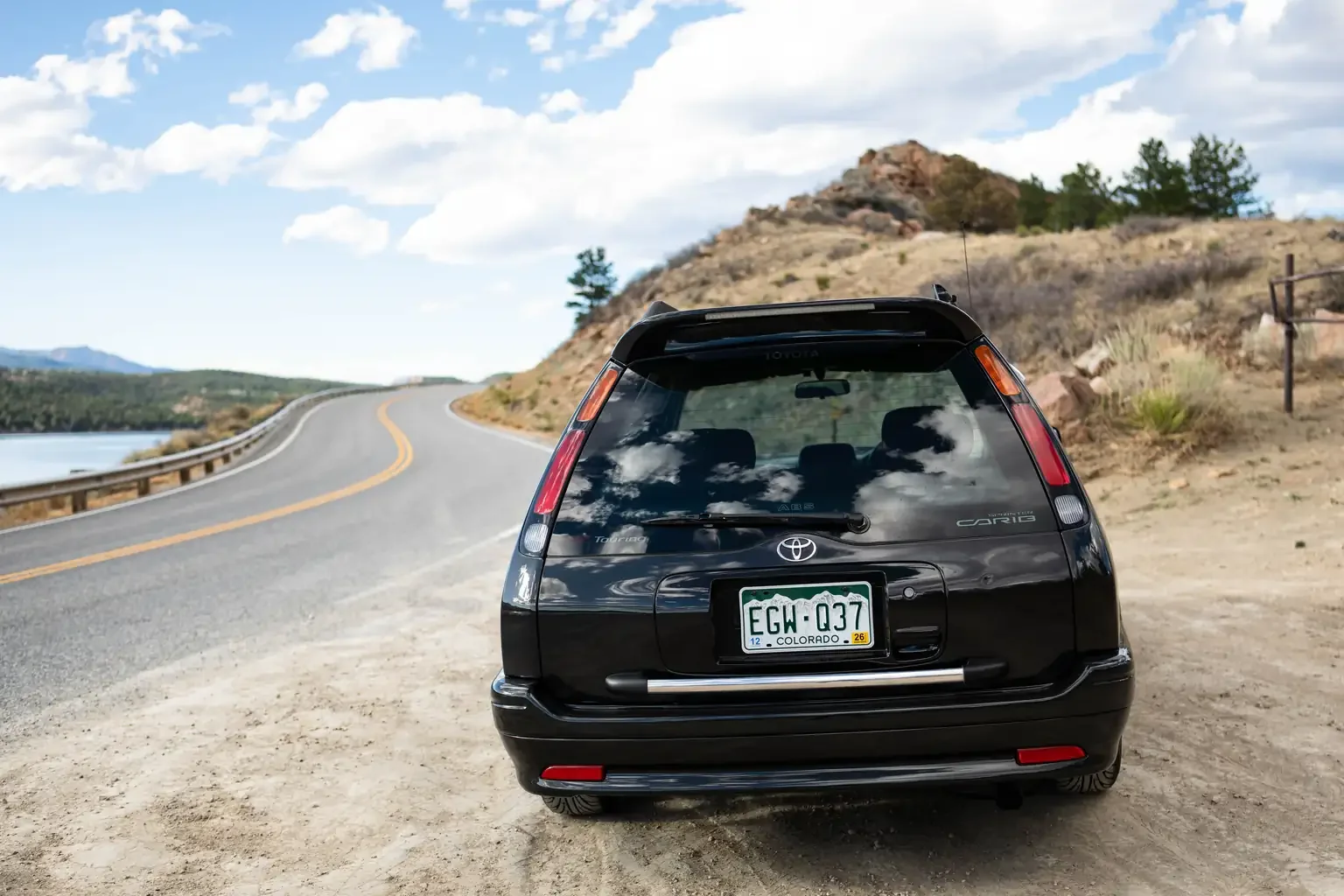 rear end view toyota sprinter carib bz touring 4age 6MT black usa legal jdm vehicle with title for sale colorado USA