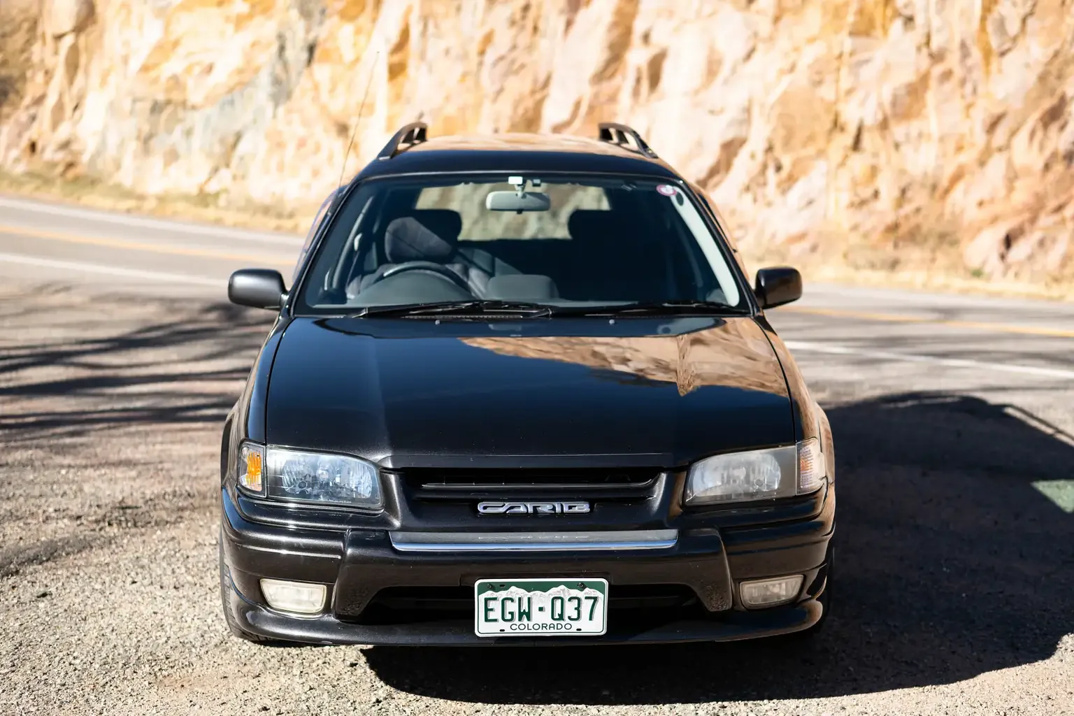 front end view toyota sprinter carib bz touring 4age 6MT black usa legal jdm vehicle with title for sale colorado USA