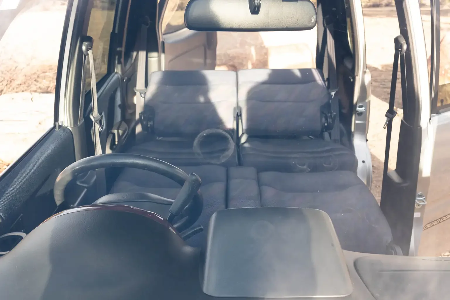 all seats folded to make a small bed view silver daihatsu move custom aero down xx turbo usa legal jdm vehicle with title for sale colorado USA