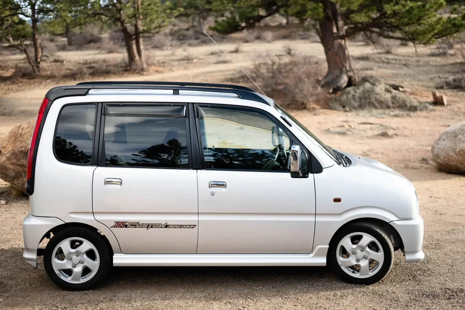 drivers side view silver daihatsu move custom aero down xx turbo usa legal jdm vehicle with title for sale colorado USA