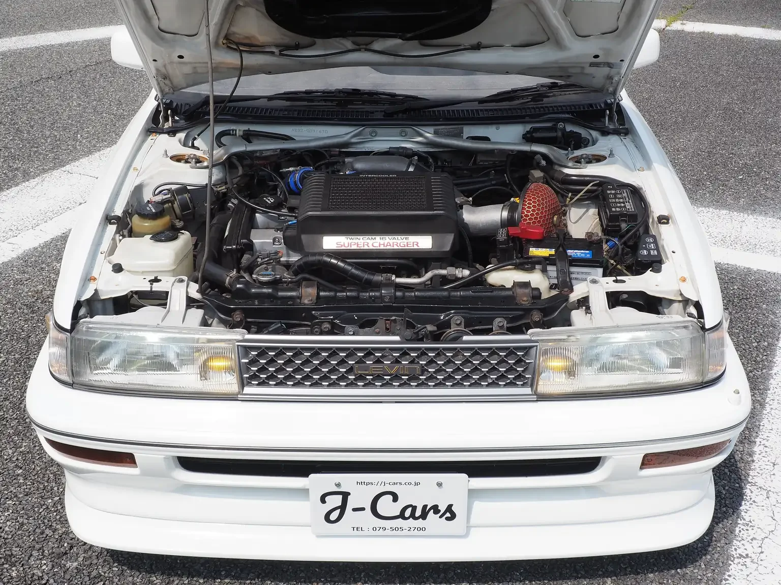 bonnet open with 4agze engine view 1989 toyota levin AE92 jdm export stock japan