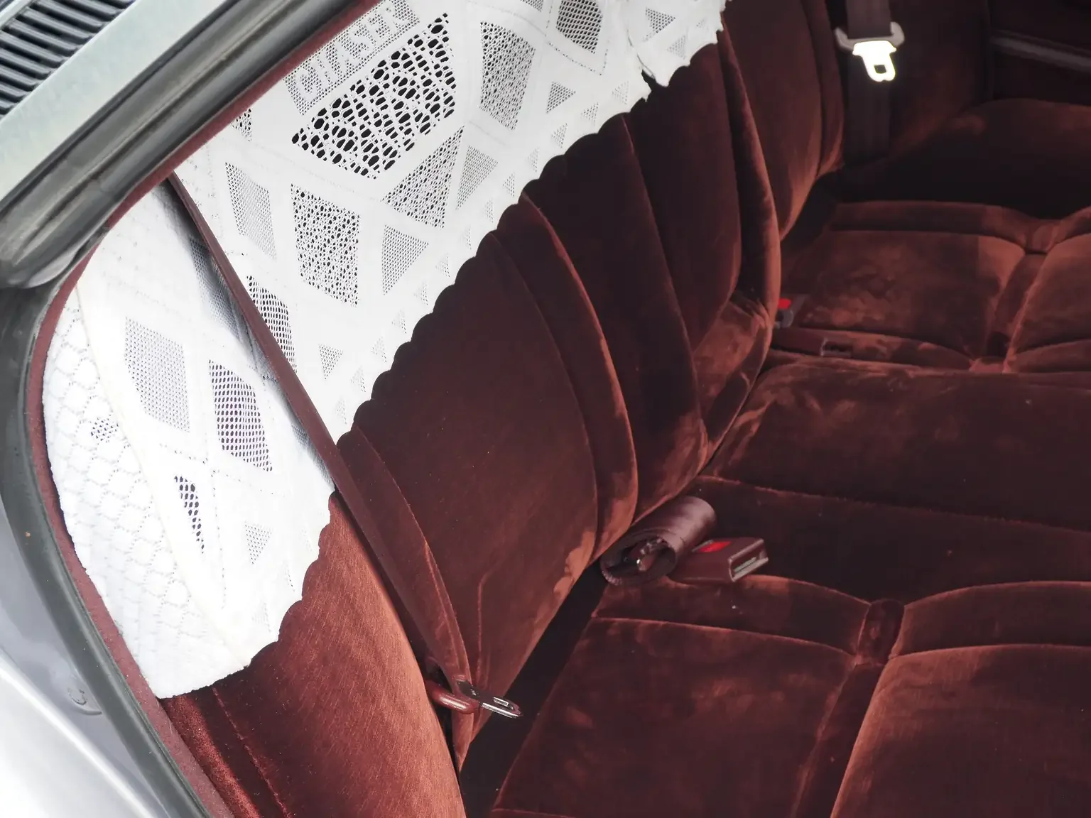 lace half rear seat cover view grey 1990 toyota chaser gx81 jdm export stock japan