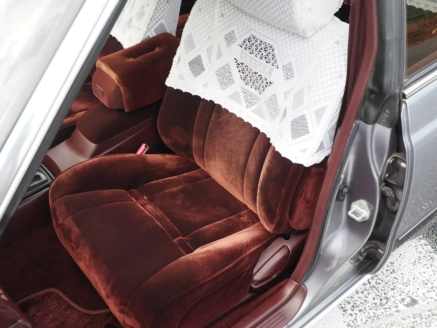 passengers seat velour condition view grey 1990 toyota chaser gx81 jdm export stock japan