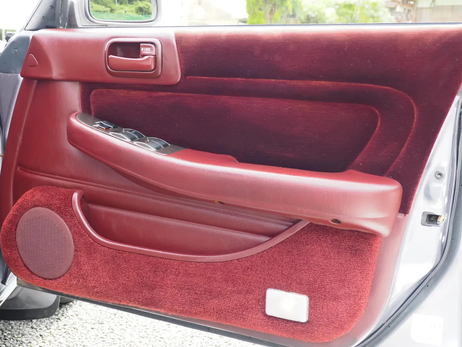 drivers door card in immaculate condition view burgundy interior grey 1990 toyota chaser gx81 jdm export stock japan