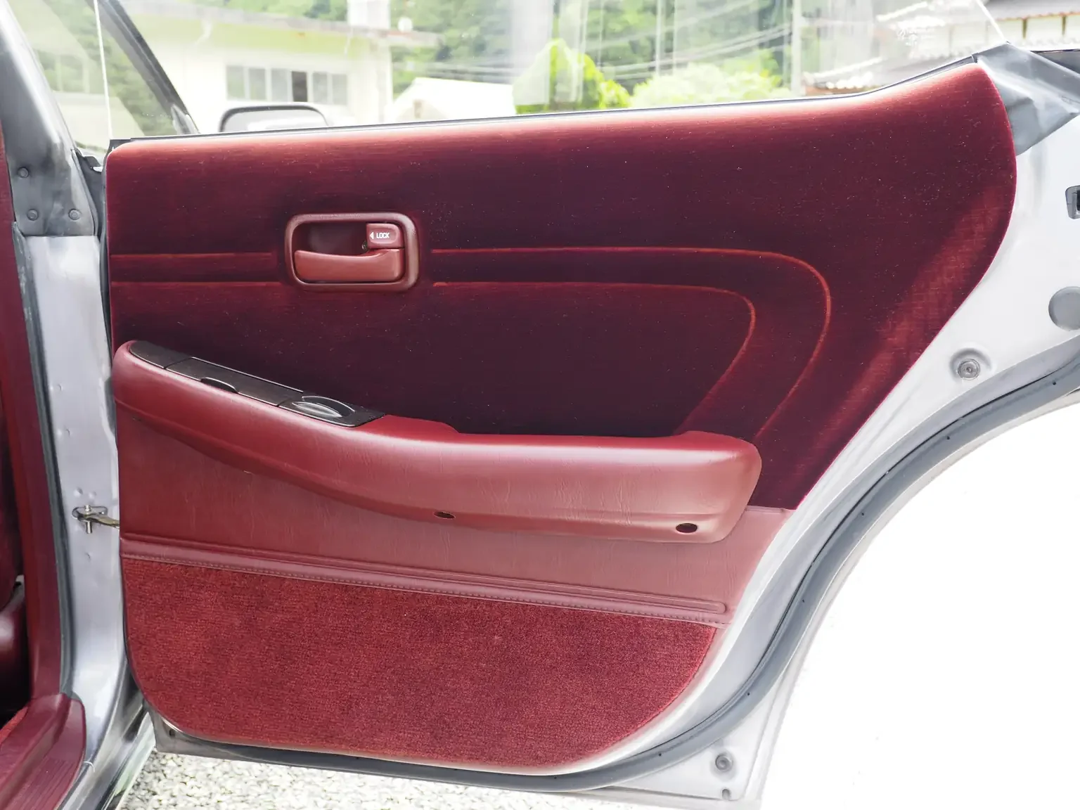 wine red rear interior door card view grey 1990 toyota chaser gx81 jdm export stock japan